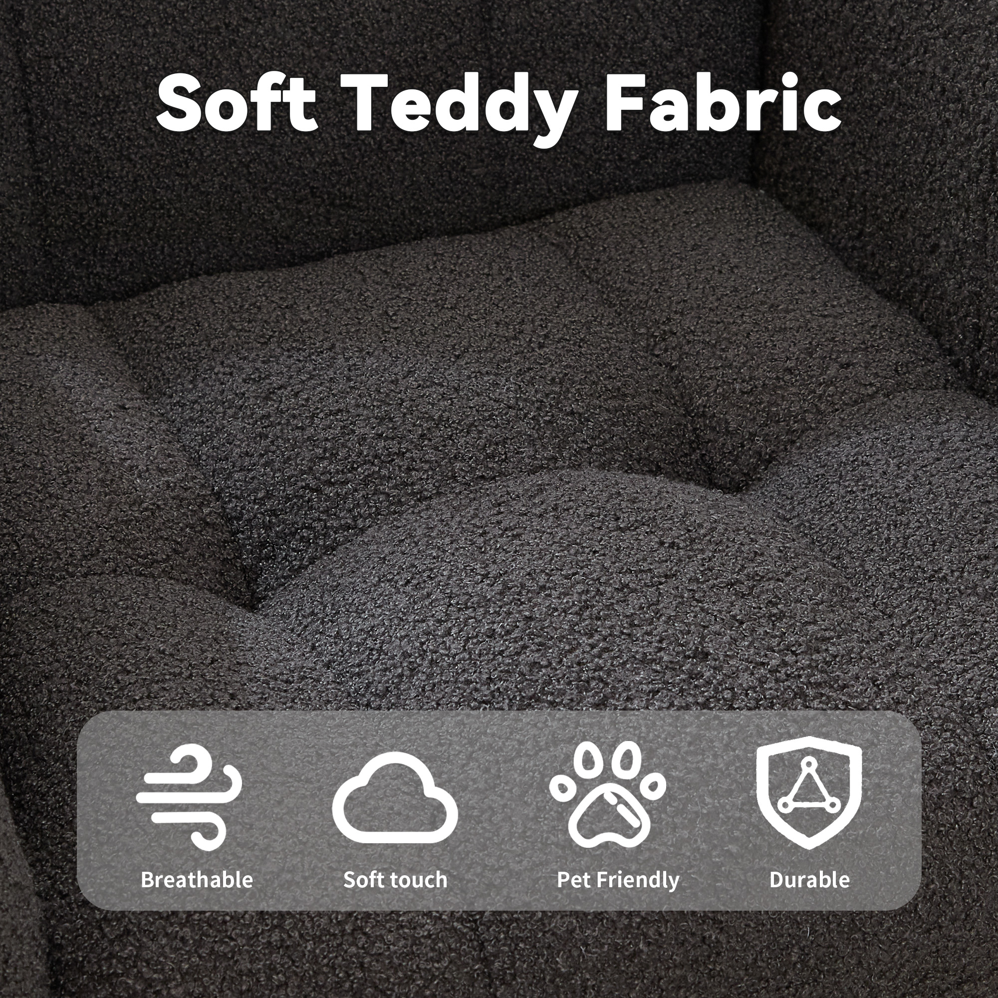 Teddy Fabric Glider Rocker, picture 4 of 5