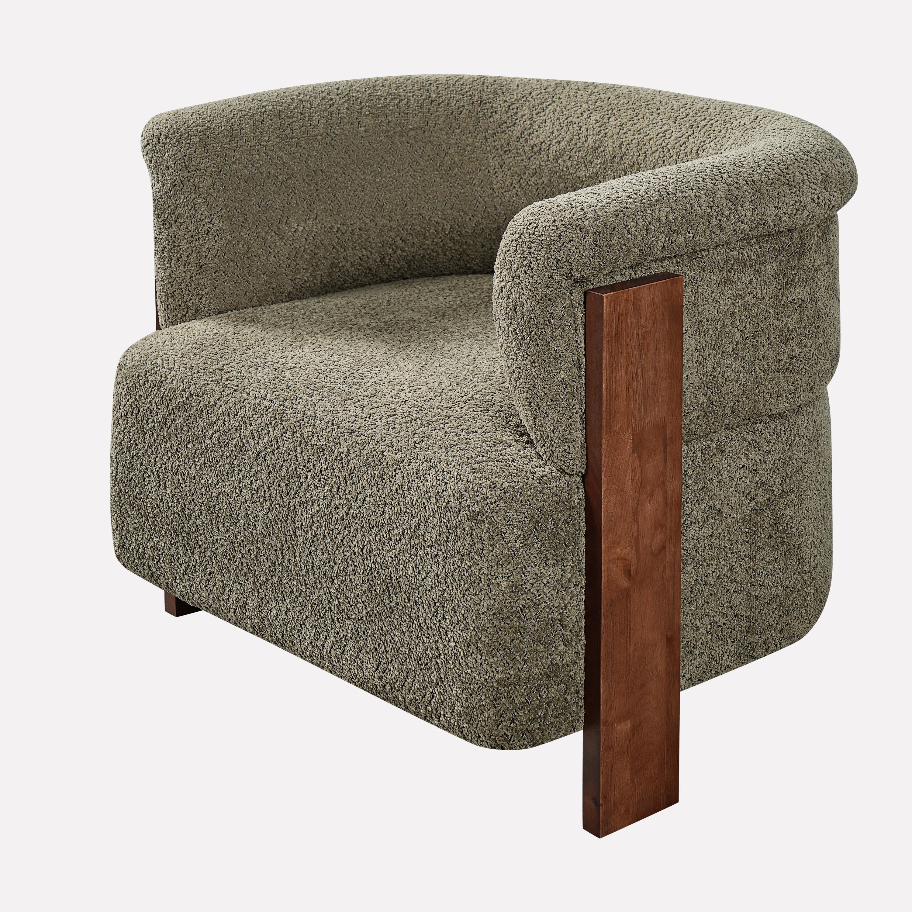 Teddy Fleece Barrel Accent Chair, picture 2 of 4