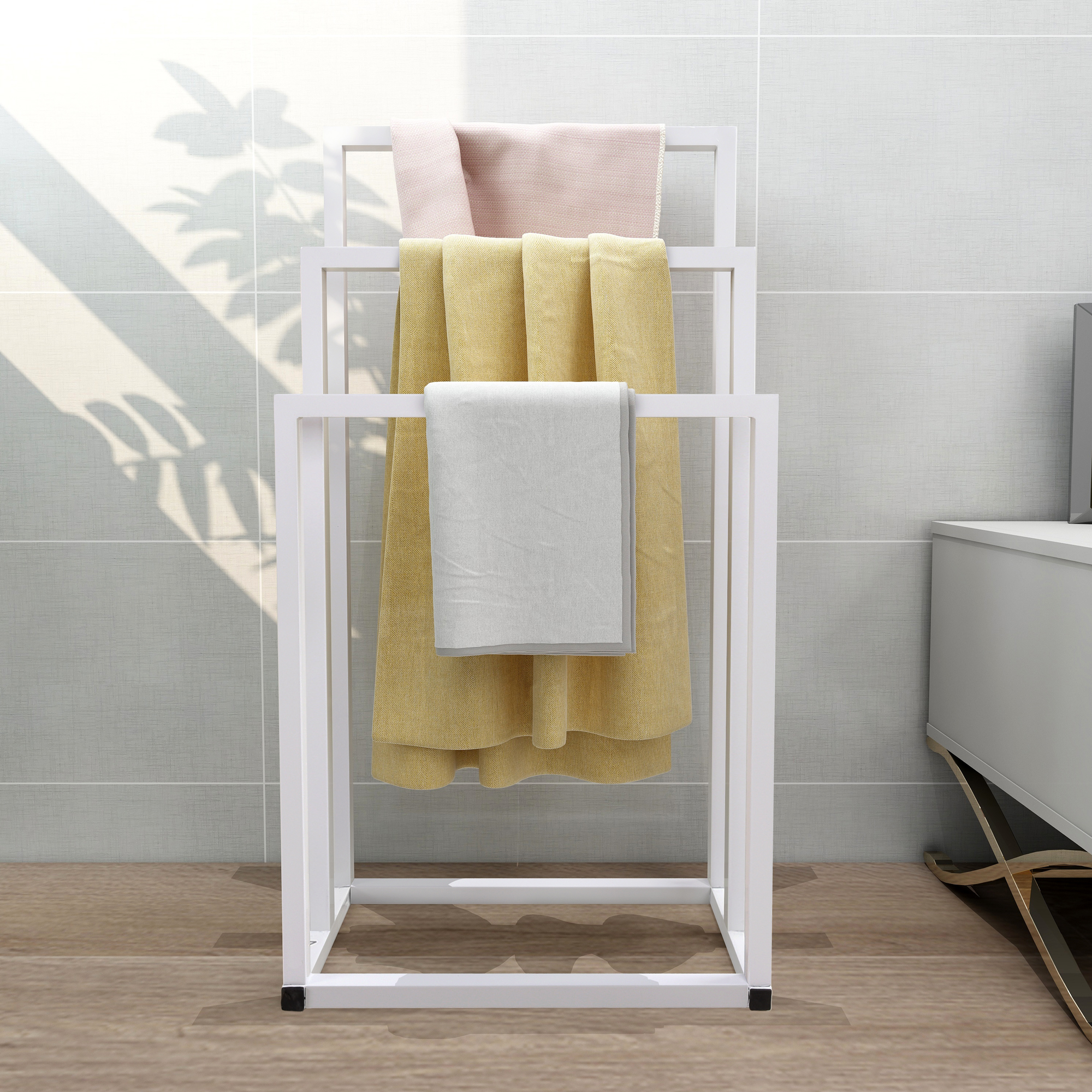 Metal Freestanding Towel Rack 3 Tiers Holder
