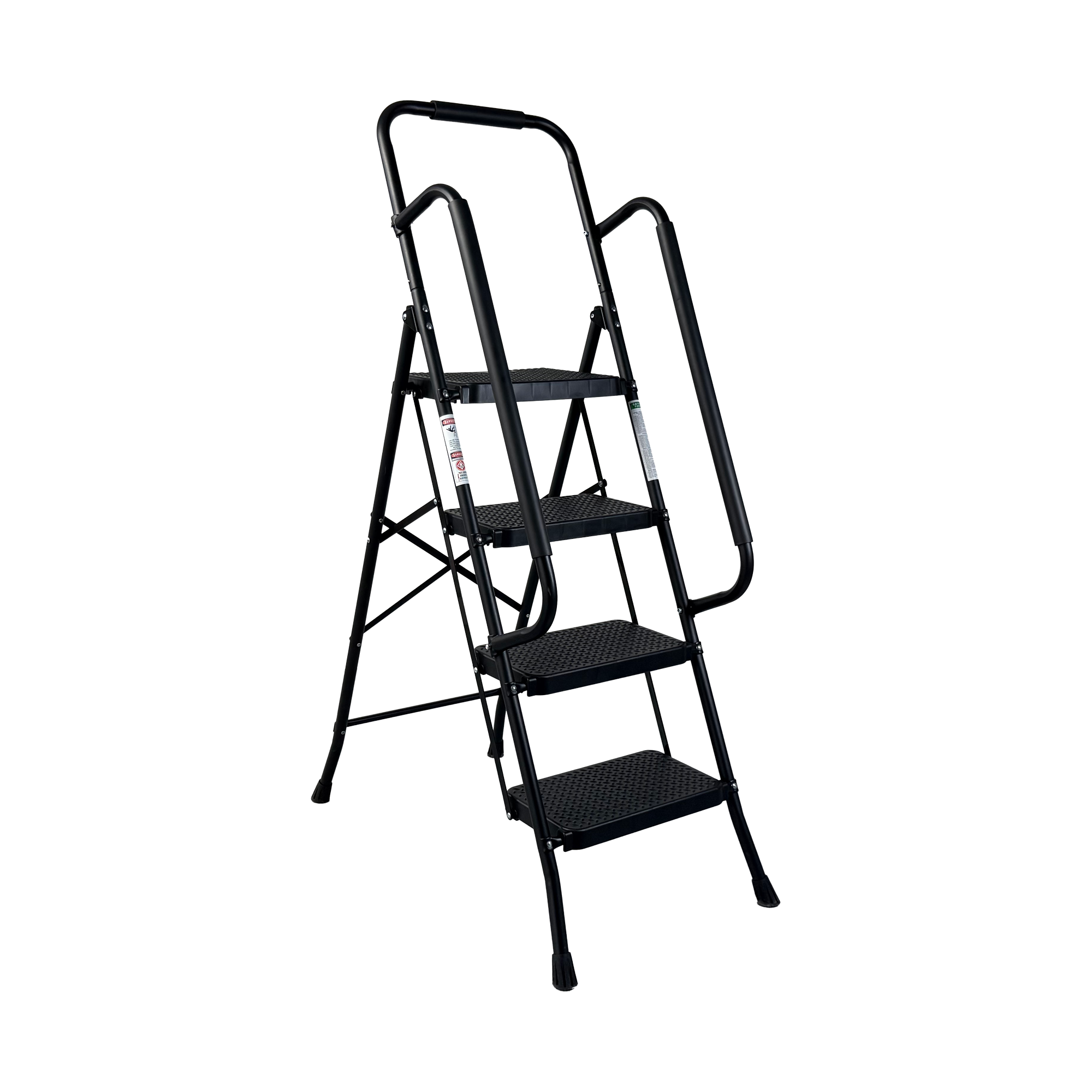 4 Step Ladder, Folding Step Stool with Wide Anti-Slip Pedal, Sturdy Steel Ladder, Convenient Handrail, Lightweight, Portable Steel Step Stool — foto 11