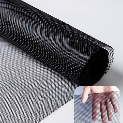 24 in × 48 ft 304 stainless steel window screen roll, black high-transparency screen replacement, durable metal mesh, suitable for doors, patios, porches, DIY-friendly, easy to cut and install