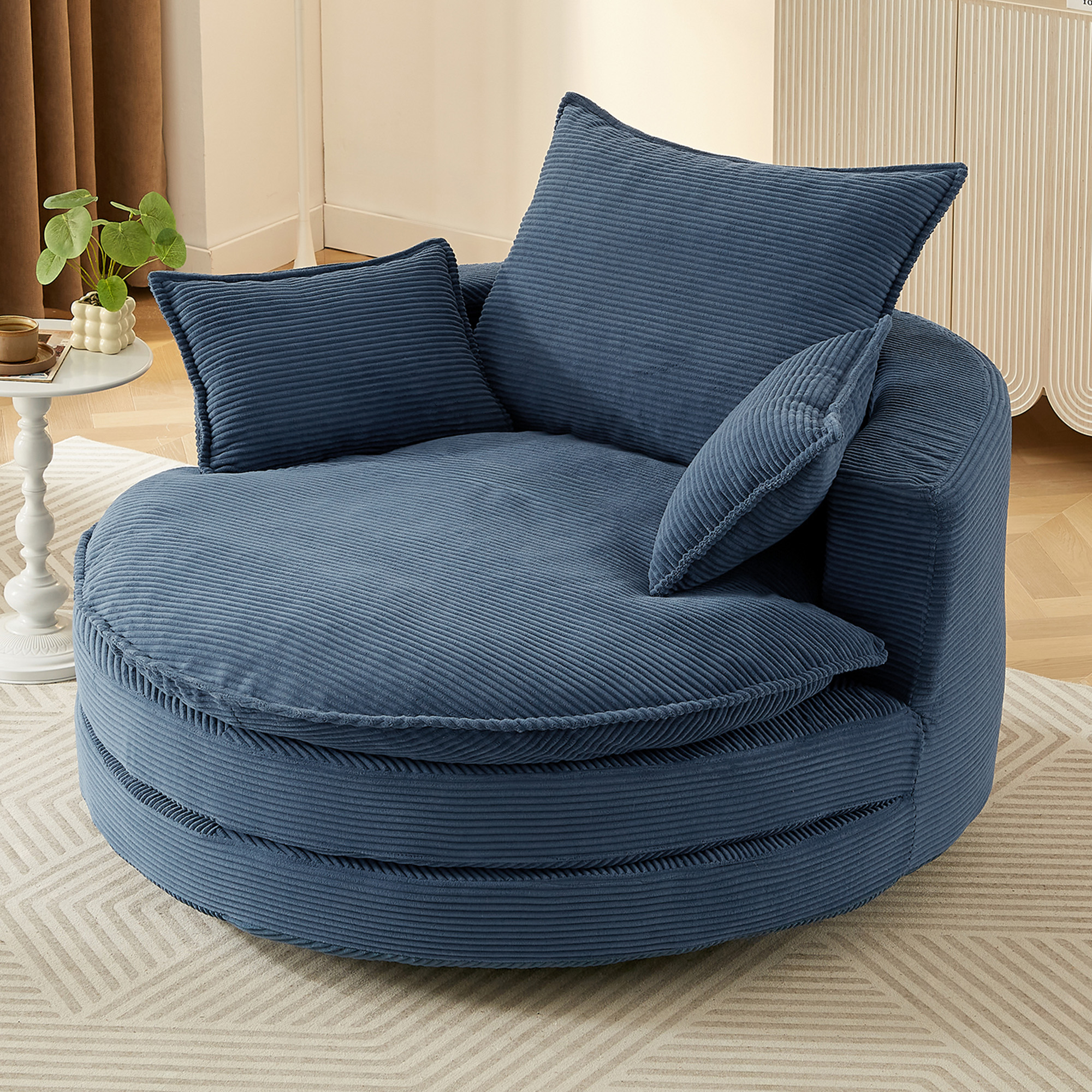 360 Swivel Sofa Chair Accent Barrel 57.5