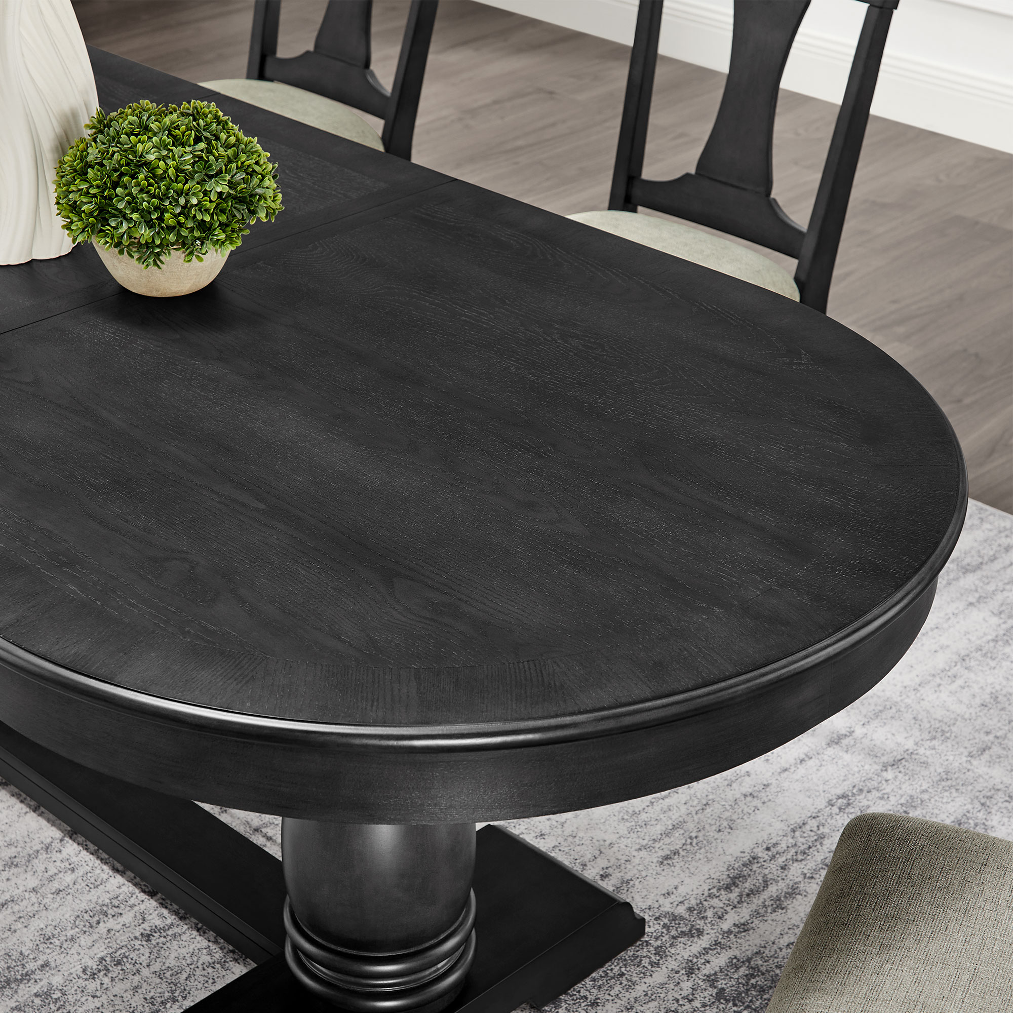 94.06 Inch Extendable Wooden Dining Table for 6 Persons,Long Expandable Curved Dining Table,Mid Century Modern Large Kitchen Table for Living Room,Restaurant,W2582P372897 — foto 3