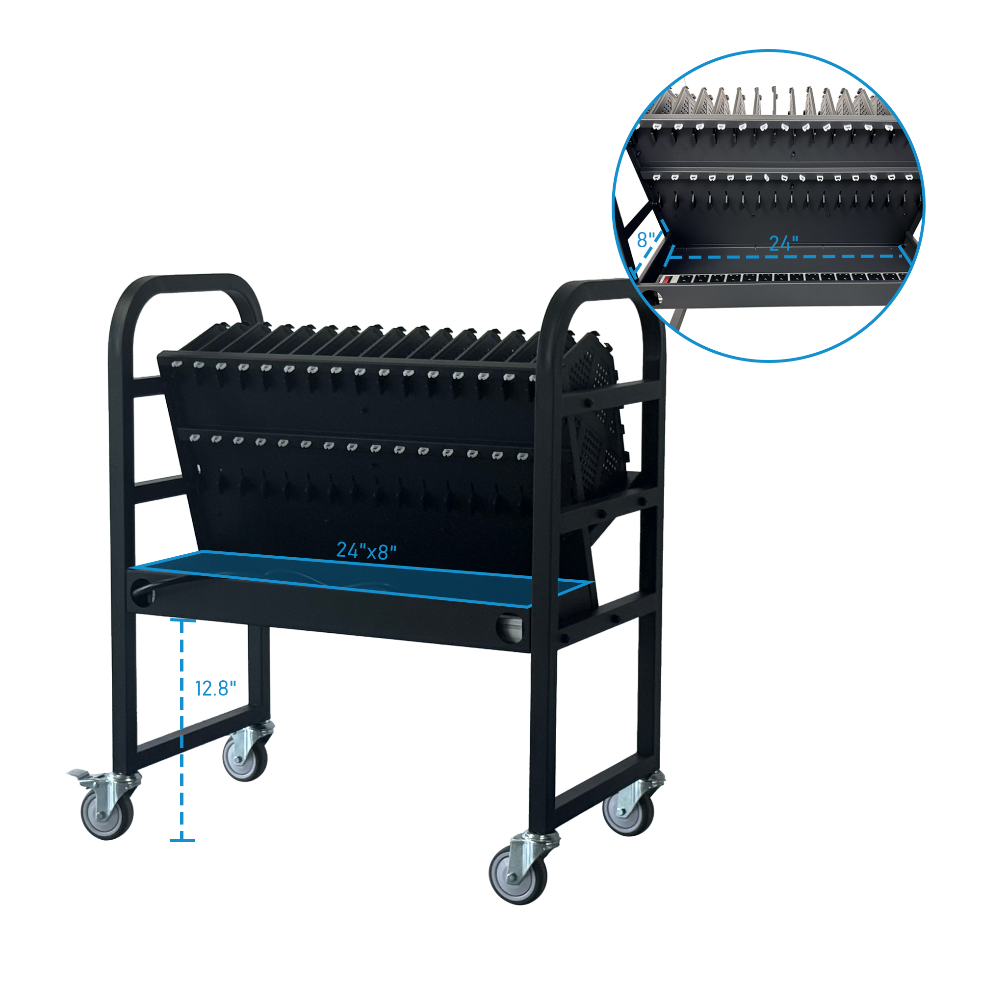 16-Device Mobile Open School Charging Cart Station for Ipads, Chromebooks, Tablets and Laptops Computer with Power Strip Included, Assembly Required — foto 6