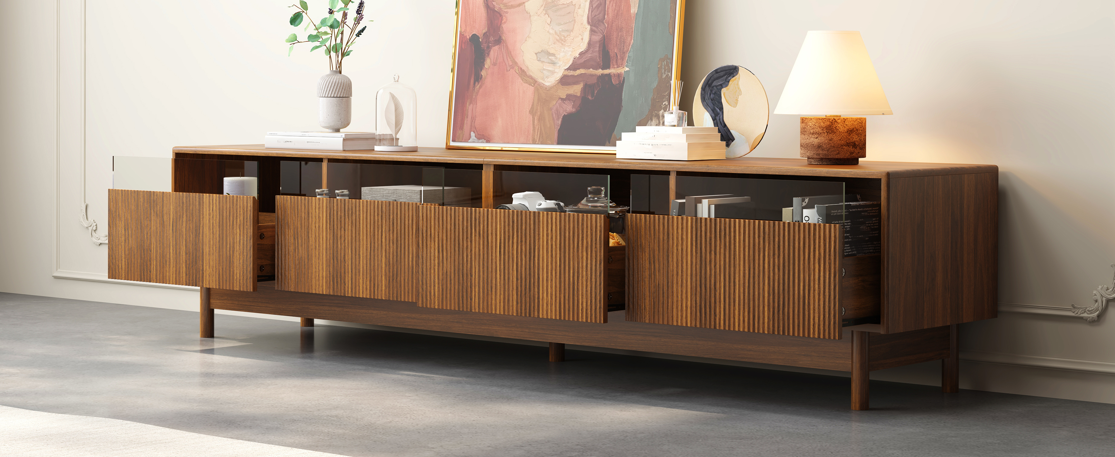 Wood TV Stand, picture 2 of 5