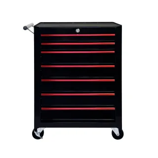 Rolling Metal Tool Chest with 7 Drawers, 20" 7-Drawer Tool Chest Cabinet with Ball Bearing Drawer Slides, Steel Tool Storage Box Organizer  -BLACK