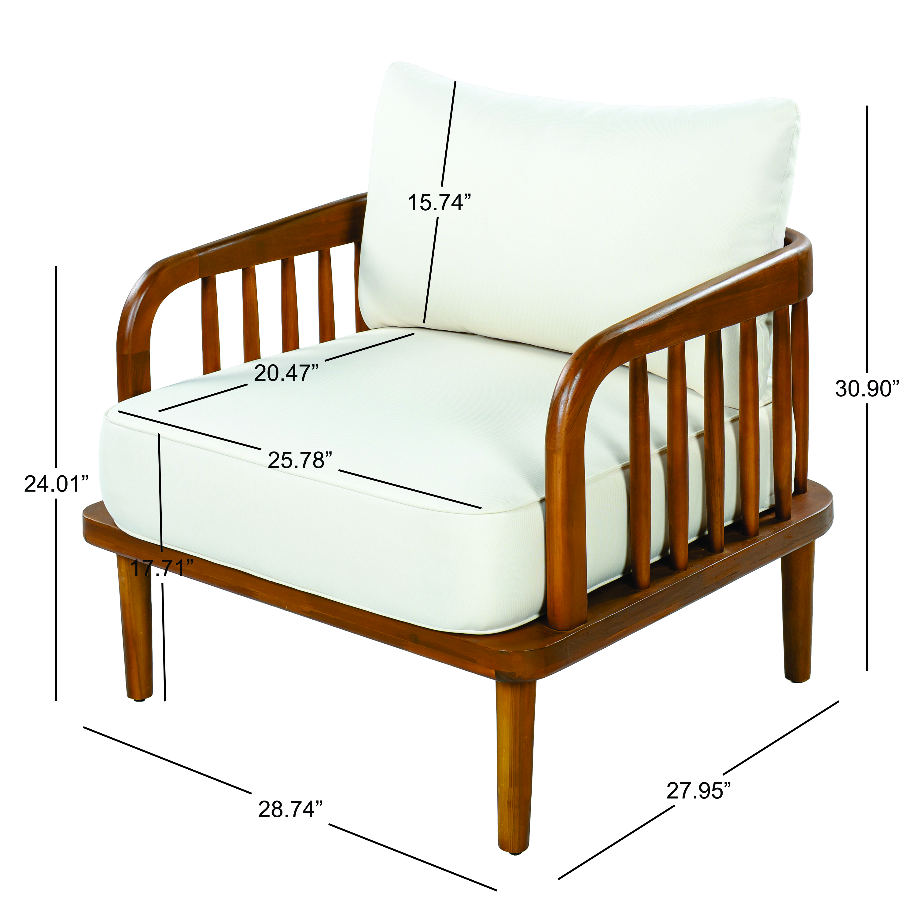 Acacia Wood Outdoor Patio Chair, picture 4 of 5