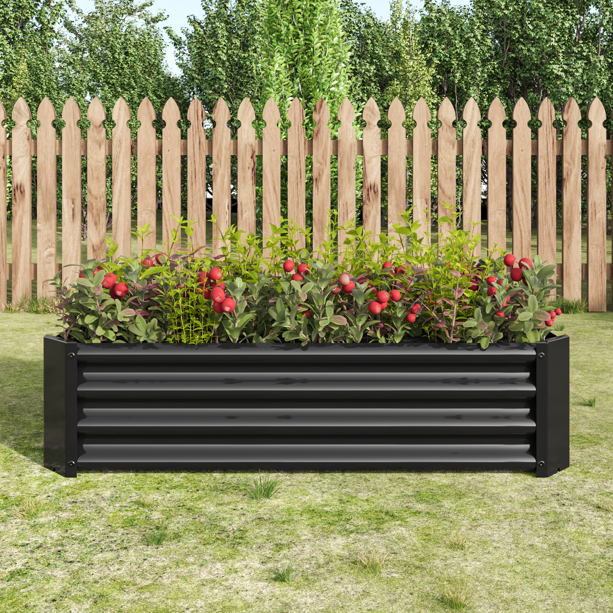 2PCS Black 4×2×1ft Metal Raised Garden Bed, Rectangle Raised Planter for Flowers Plants, Vegetables Herb — foto 6