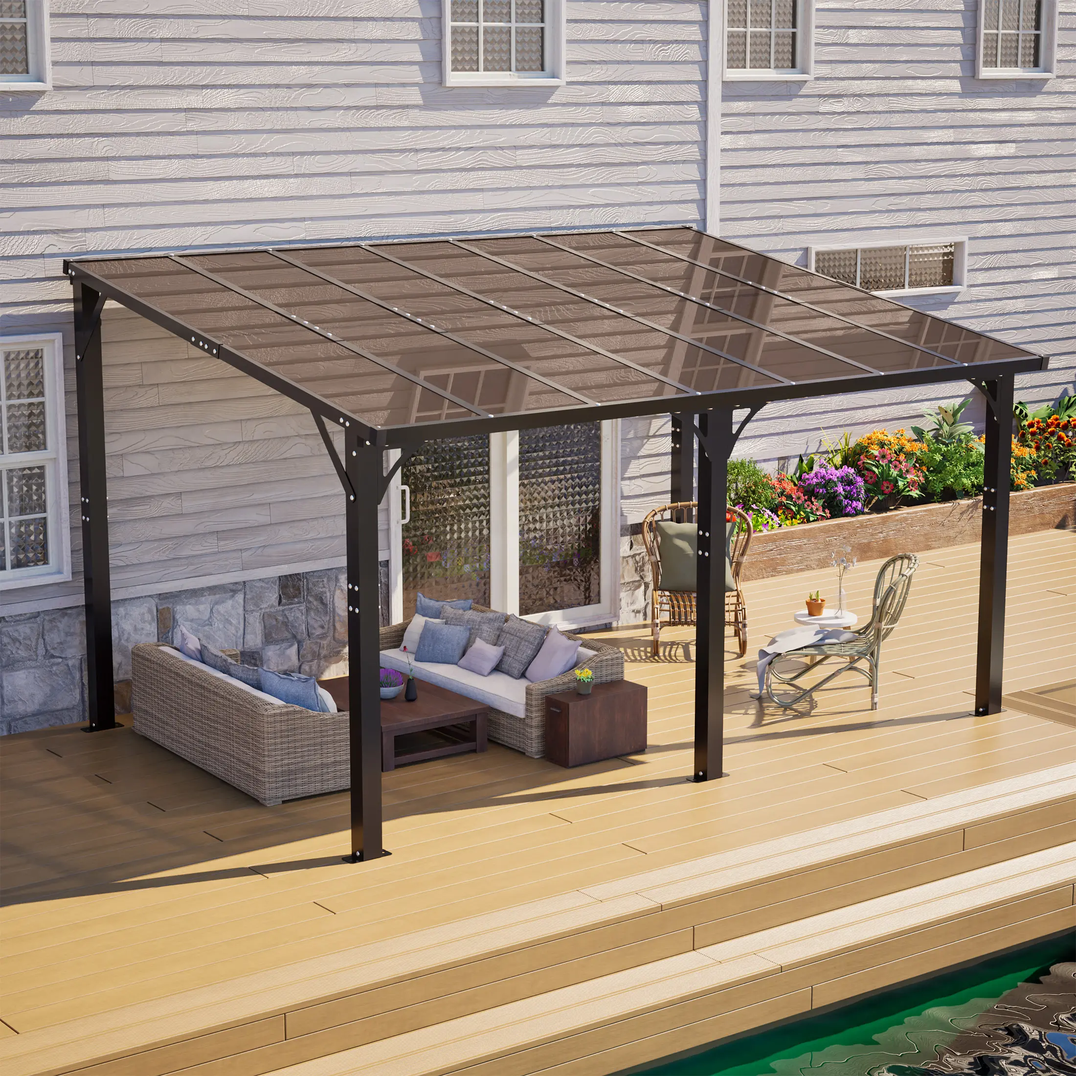 14x10 FT Hardtop Gazebo, Heavy Duty Outdoor