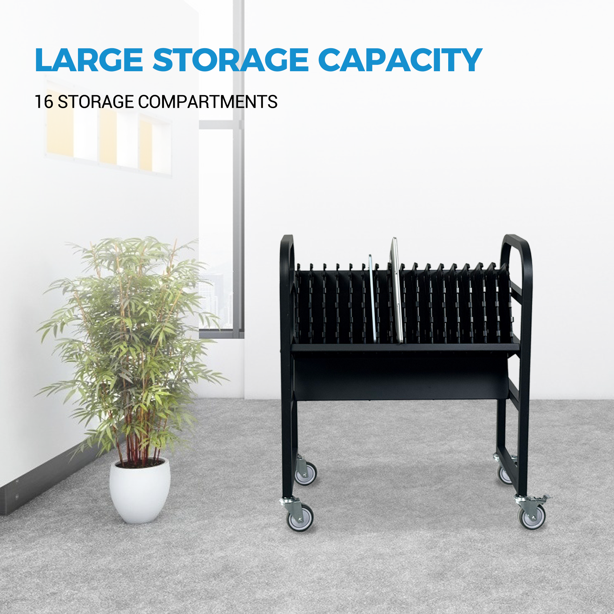 16-Device Mobile Open School Charging Cart Station for Ipads, Chromebooks, Tablets and Laptops Computer with Power Strip Included, Assembly Required — foto 10