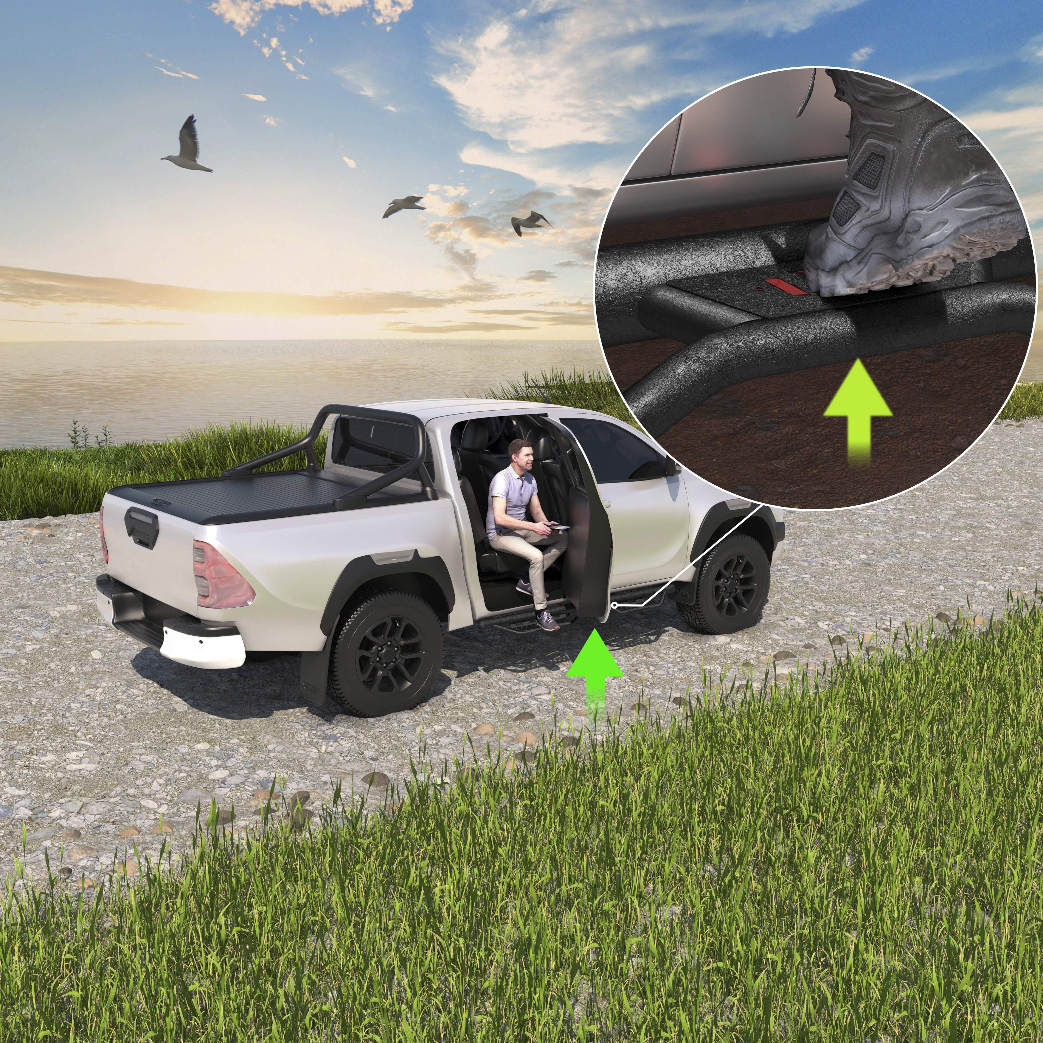 Running Boards Side Steps For 2024 2026 Toyota Tacoma Double Cab Drop Nerf Bars — foto 11
