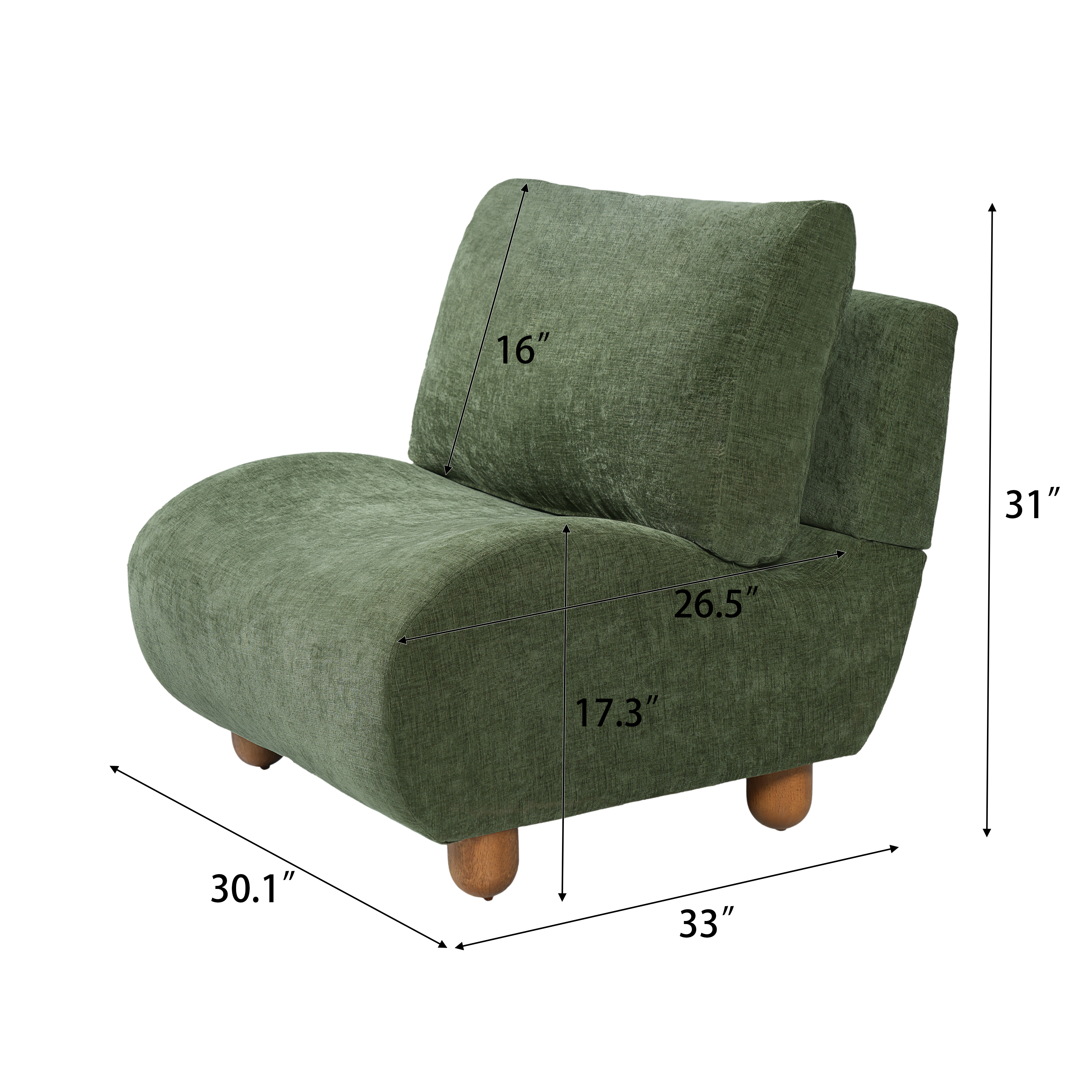 Linen Blend Accent Chair, picture 4 of 4