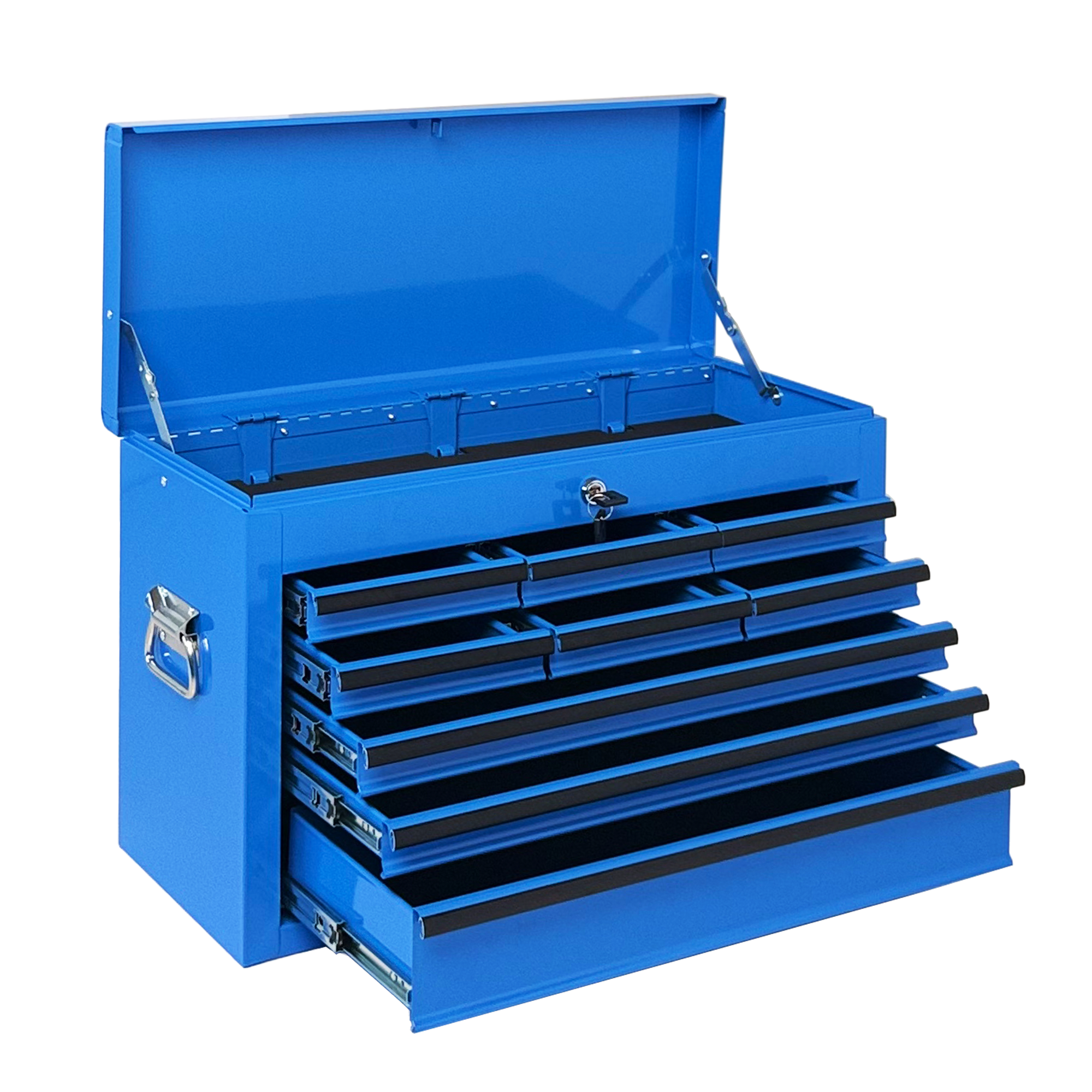 Heavy Duty Metal Tool Box, 24-inch, Portable Metal Tool Box with 9 Drawers, Small Tool Chest with EVA Liners, Ball Bearing Slide Drawers Locking & Powder Coated Finish, Multi-Function Tool Organizer — foto 7