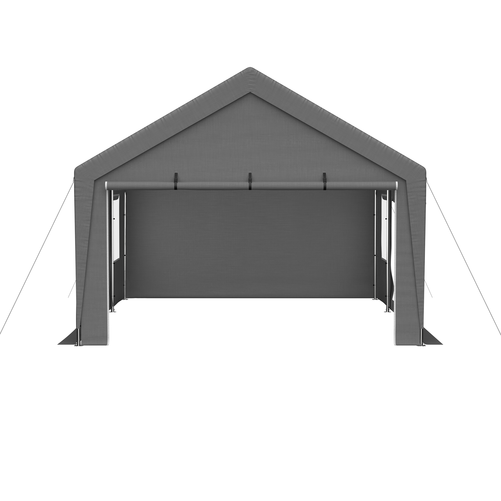 13'x20' Canopy with 2 Roll-Up Doors, Waterproof Party Tent, Carport & Storage Shelter for Outdoor, Car, Boat, Garden Party, Gathering, Galvanized Frame — foto 6