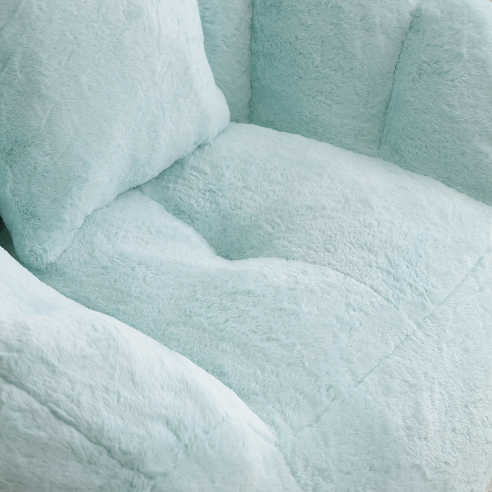 Giant Bean Bag Chair withFootstool, Oversized Bean Bag for Adults and Kids, Faux Fur Shell-Shaped Large Chair with Filler, Stuffed Big Accent Sofa, Floor Sofa for Gaming,Reading Living Room Bedroom 3