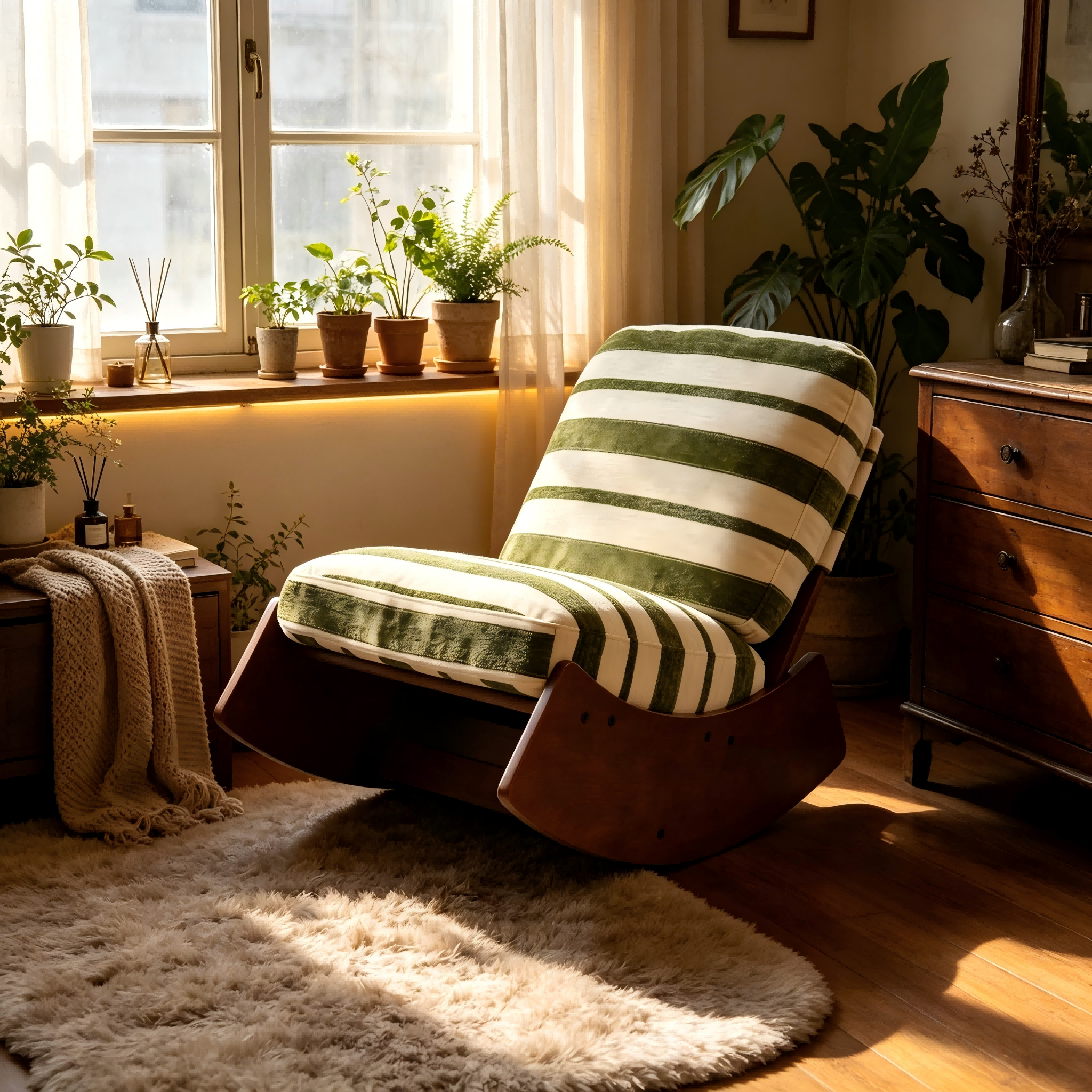 Upholstered Glider Rocking Chair, picture 2 of 5