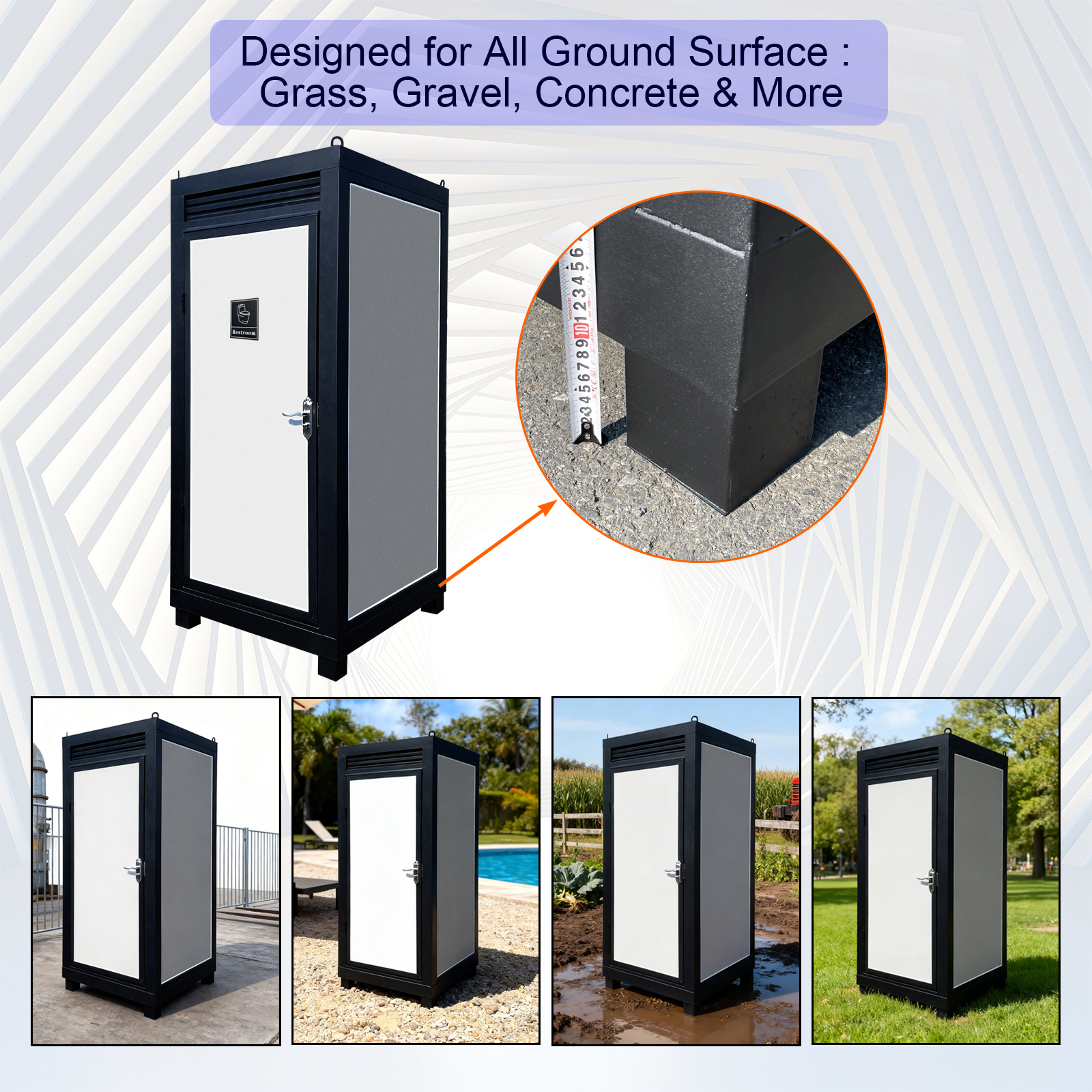 Person Portable Toilet Cabin – Outdoor Restroom with Light, Sink & Vent Fan — foto 3