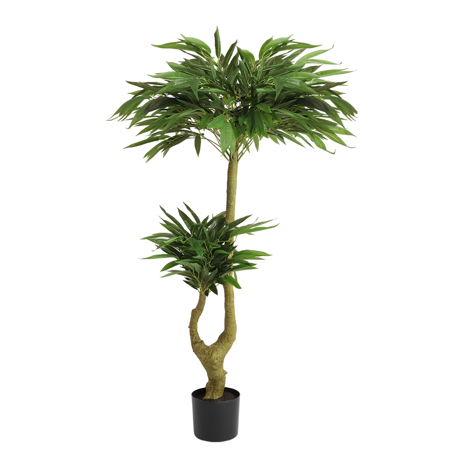 5FT Artificial Willow Tree Tall Fake Potted Plant Faux Green Silk Tree with Black Plastic Pot for Indoor Home Office Living Room Bedroom Decoration, 1pc/set — foto 4