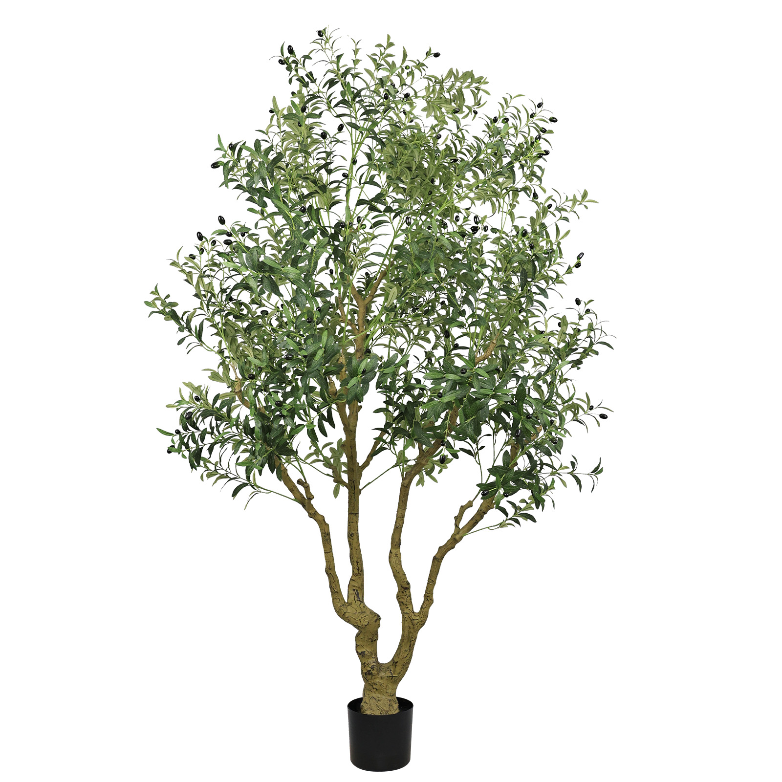 8FT Tall Artificial Olive Tree - Large Faux Potted Tree with Natural Trunk and Lifelike Olive Leaves and Fruit, Elegant Indoor/Outdoor Decorative Plant for Living Room, Office or Entryway, 1pc/set — foto 5