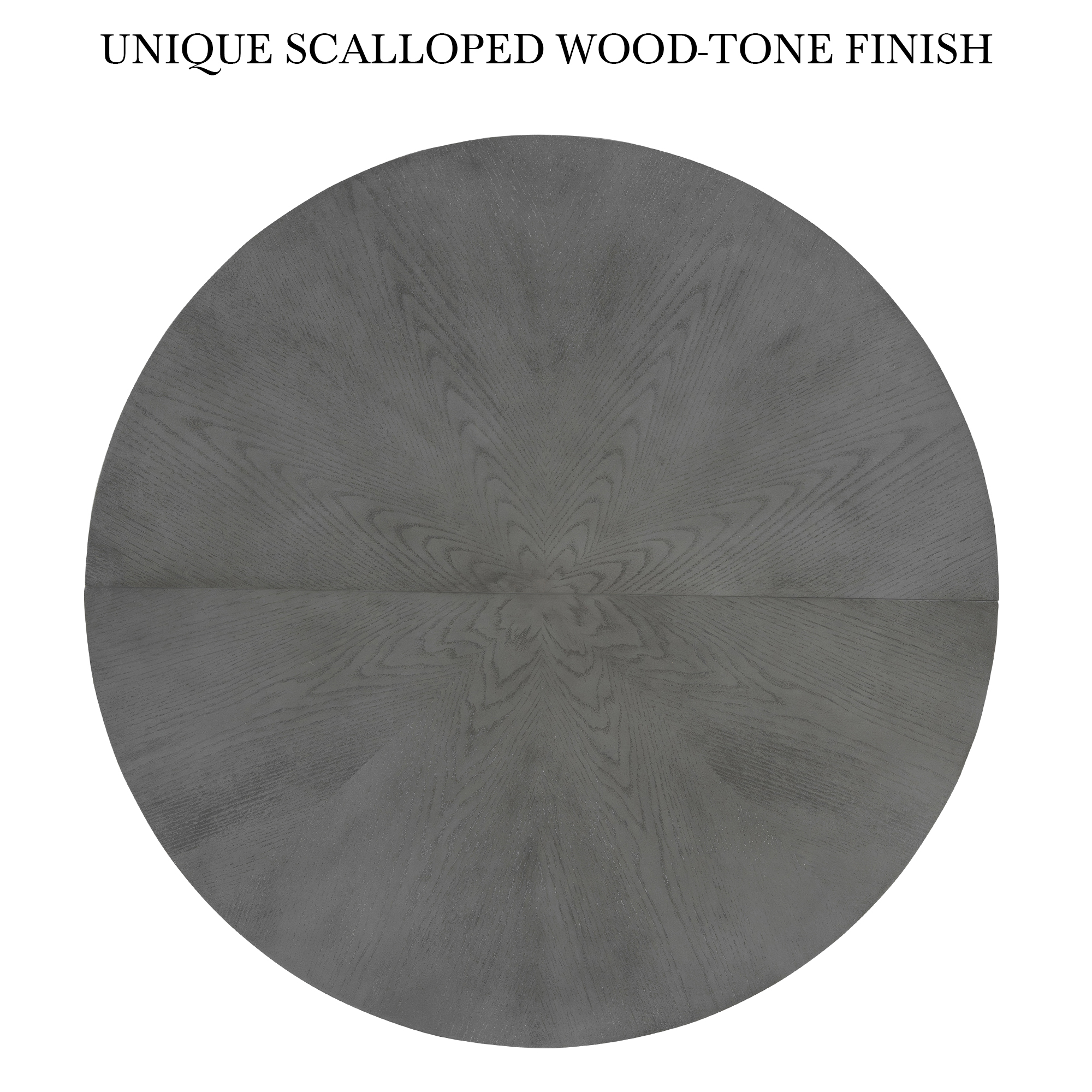 Oak Gray Dining Table Set:39.4" Round Table + 2 Chairs - Traditional Solid Wood Kitchen Set with Inlaid Tabletop, Elegant Curved Legs for Dining Room — foto 6