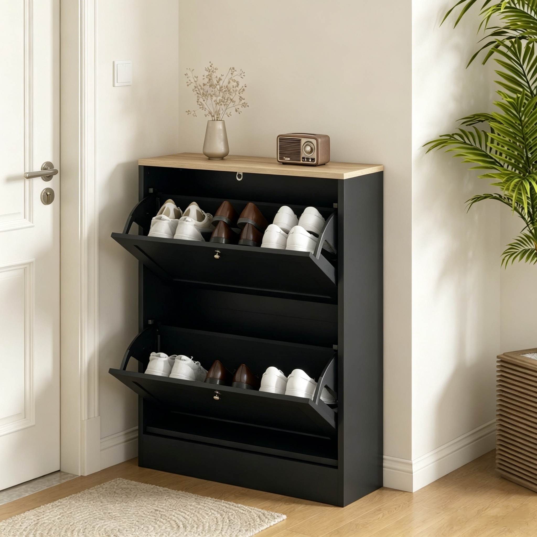 Narrow Shoe Cabinet,Stable Shoe Storage Cabinet,Modern Hidden Shoe Storage Cabinet
