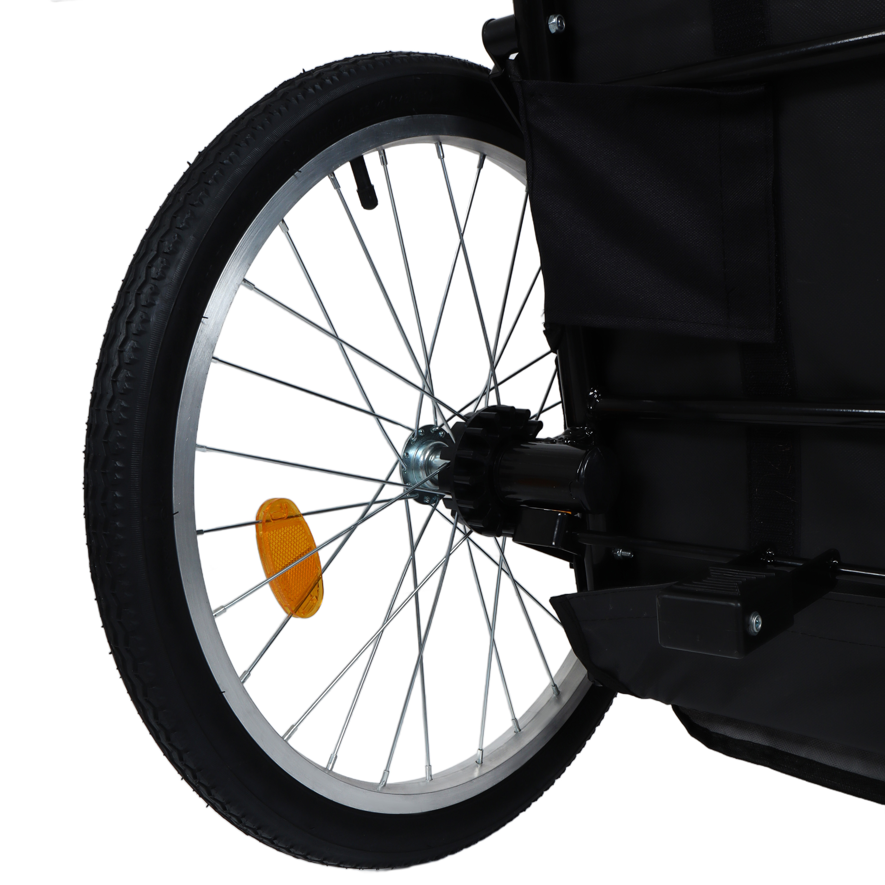 2-in-1 Bike Trailer & Push Cart for Pets - Detachable Bike Hitch & Push Handle Included - Quick Release Wheel, Internal Leash, Dual Cup Pockets and Underneath Storage Bag,  Holds Pets Up to 100 lbs — foto 18