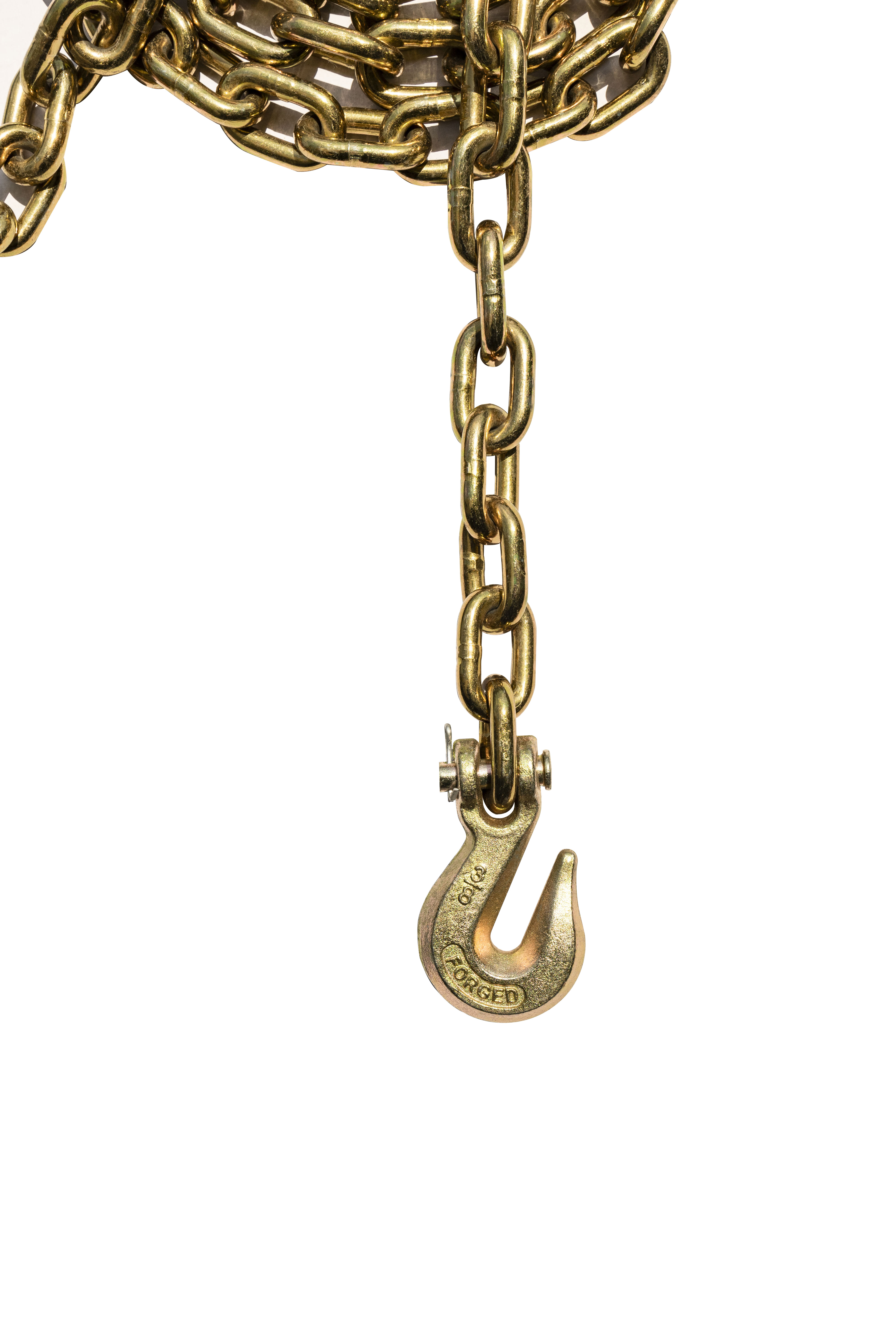 Ratchet tensioner with chain, cargo securing device - 3/8" G80 Tow Chain Bridle with Hooks, 14FT Heavy Duty Alloy Steel Recovery Chain Sling — foto 13
