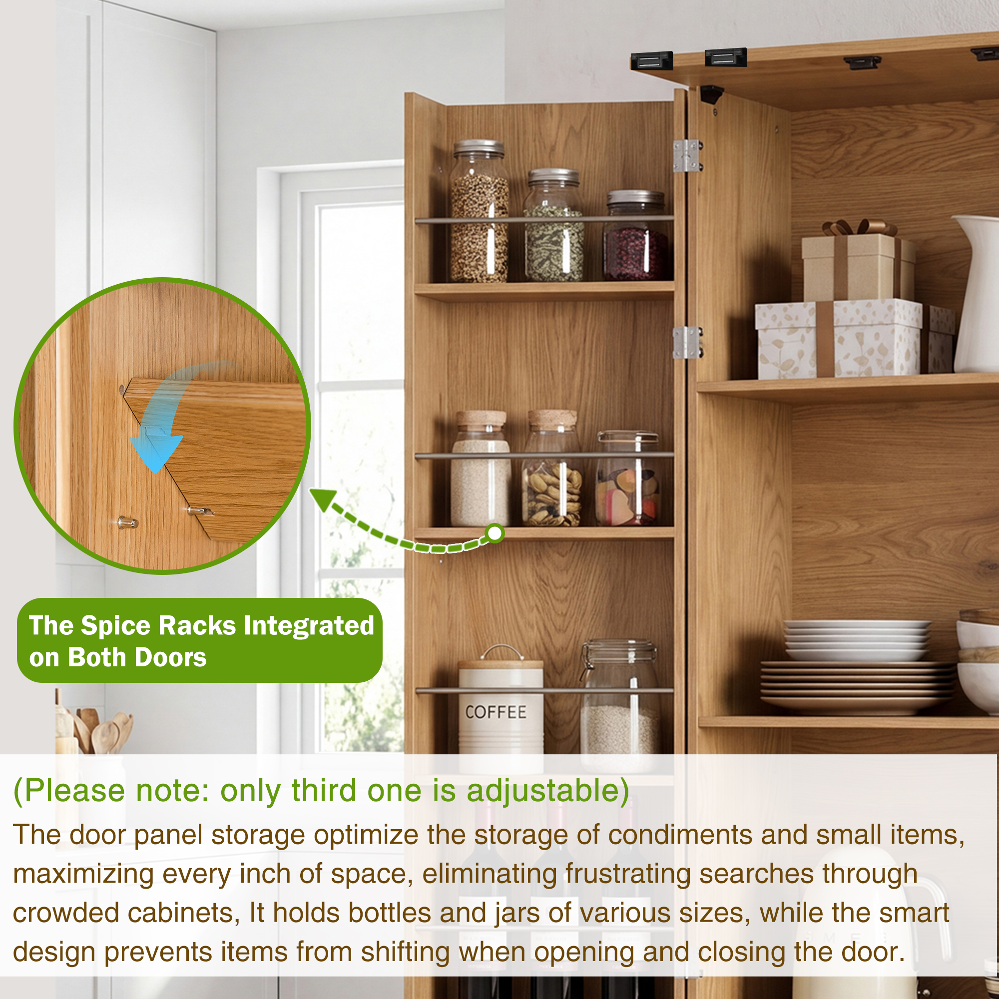 Fluted Kitchen Pantry Cabinet, picture 4 of 4