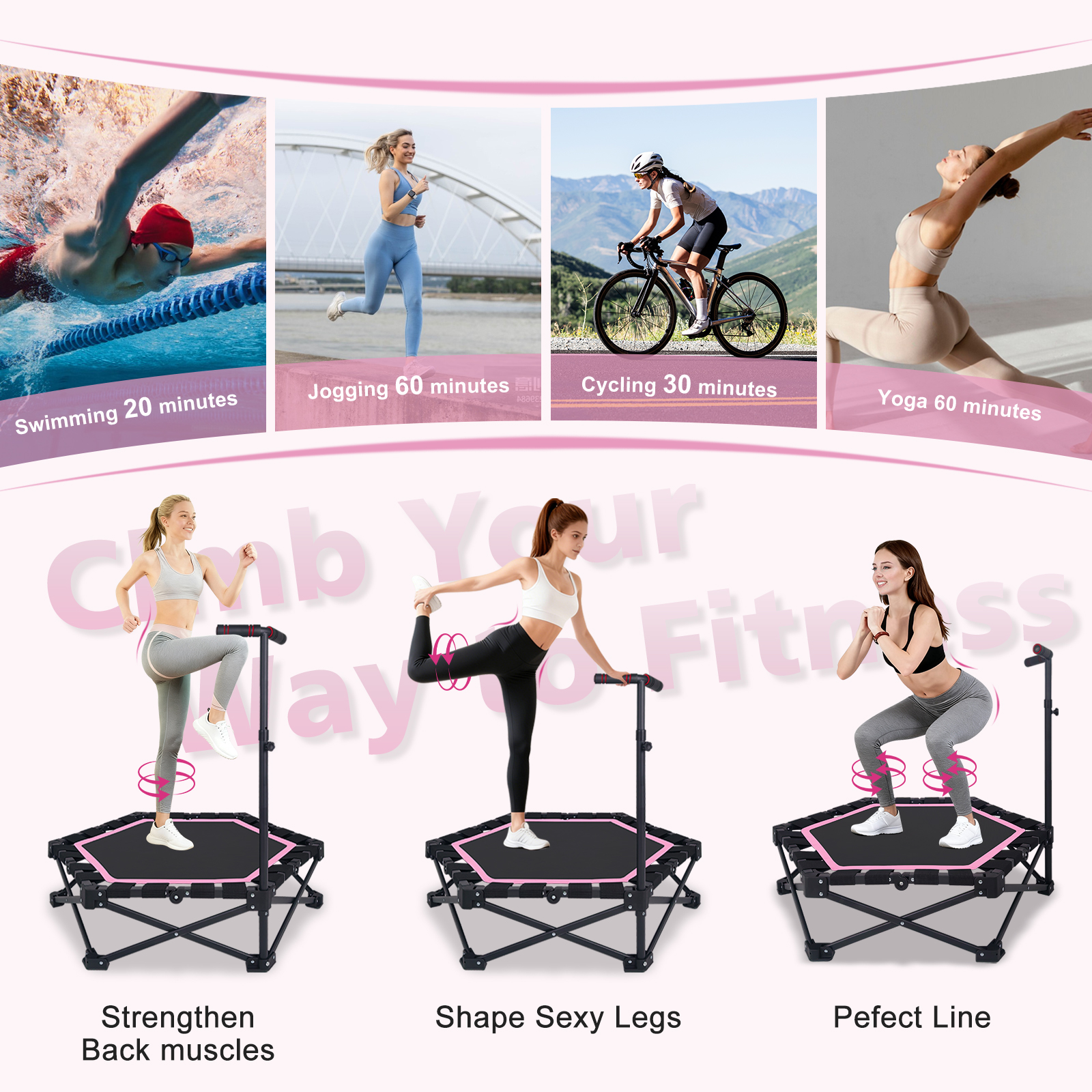 42" Foldable Mini Trampoline β One-step Fold & Open β photo 4