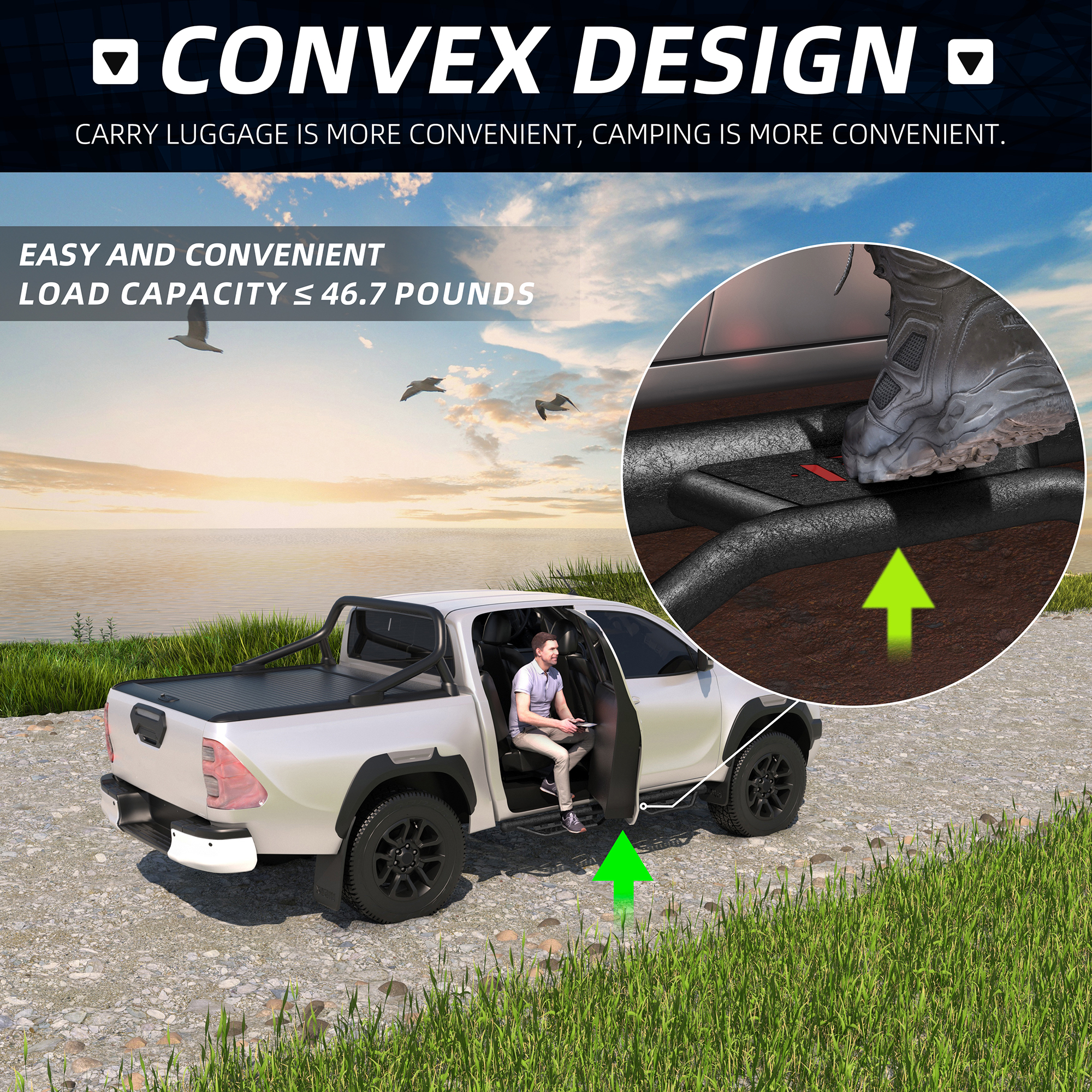 Running Boards Side Steps For 2024 2026 Toyota Tacoma Double Cab Drop Nerf Bars — foto 8