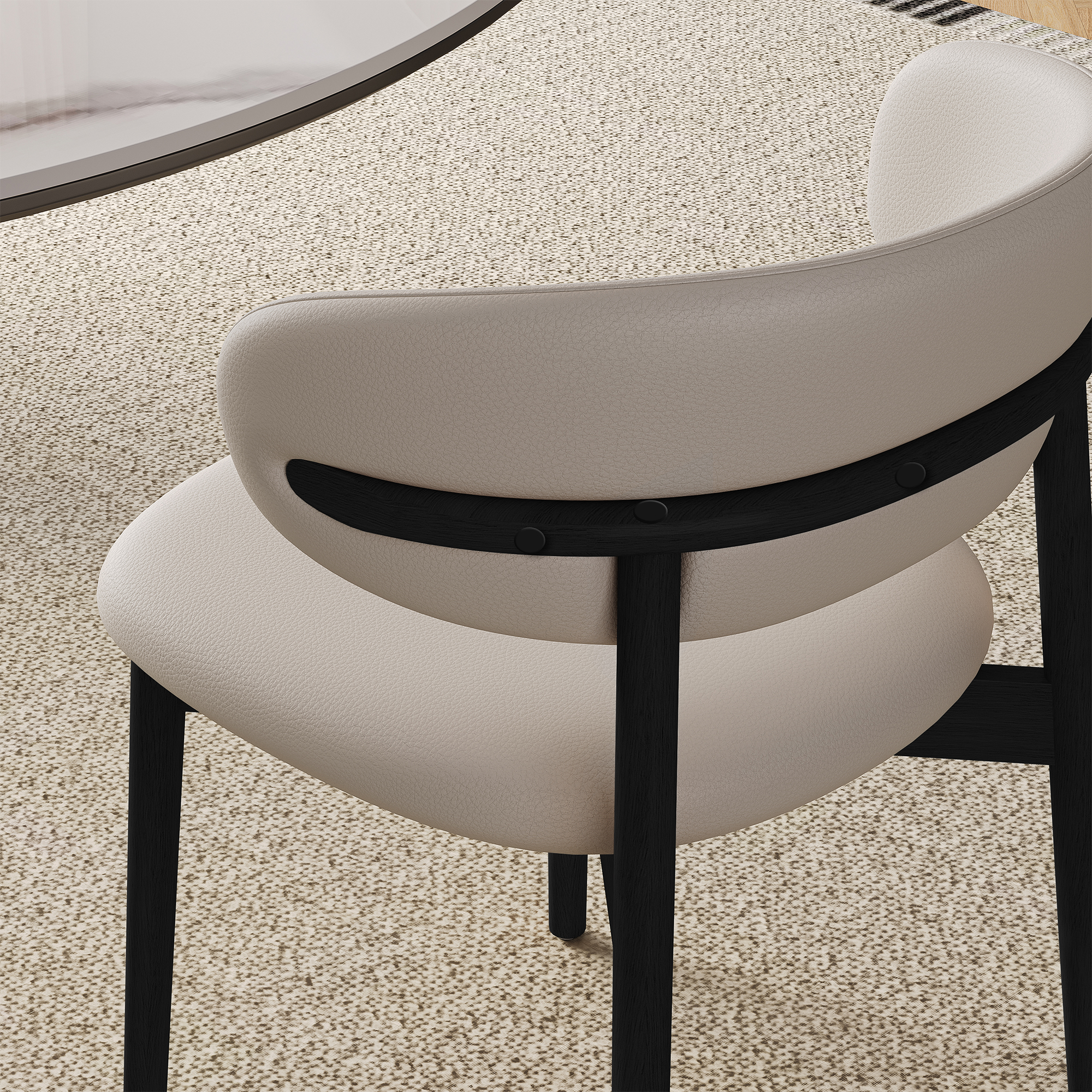 Mid-Century Modern wood feet Dining Chair (Set of 2) – Stylish Wooden Chairs for Dining Room, Kitchen, or Living Room, Comfortable & Durable, Easy to Assemble (black) — foto 2