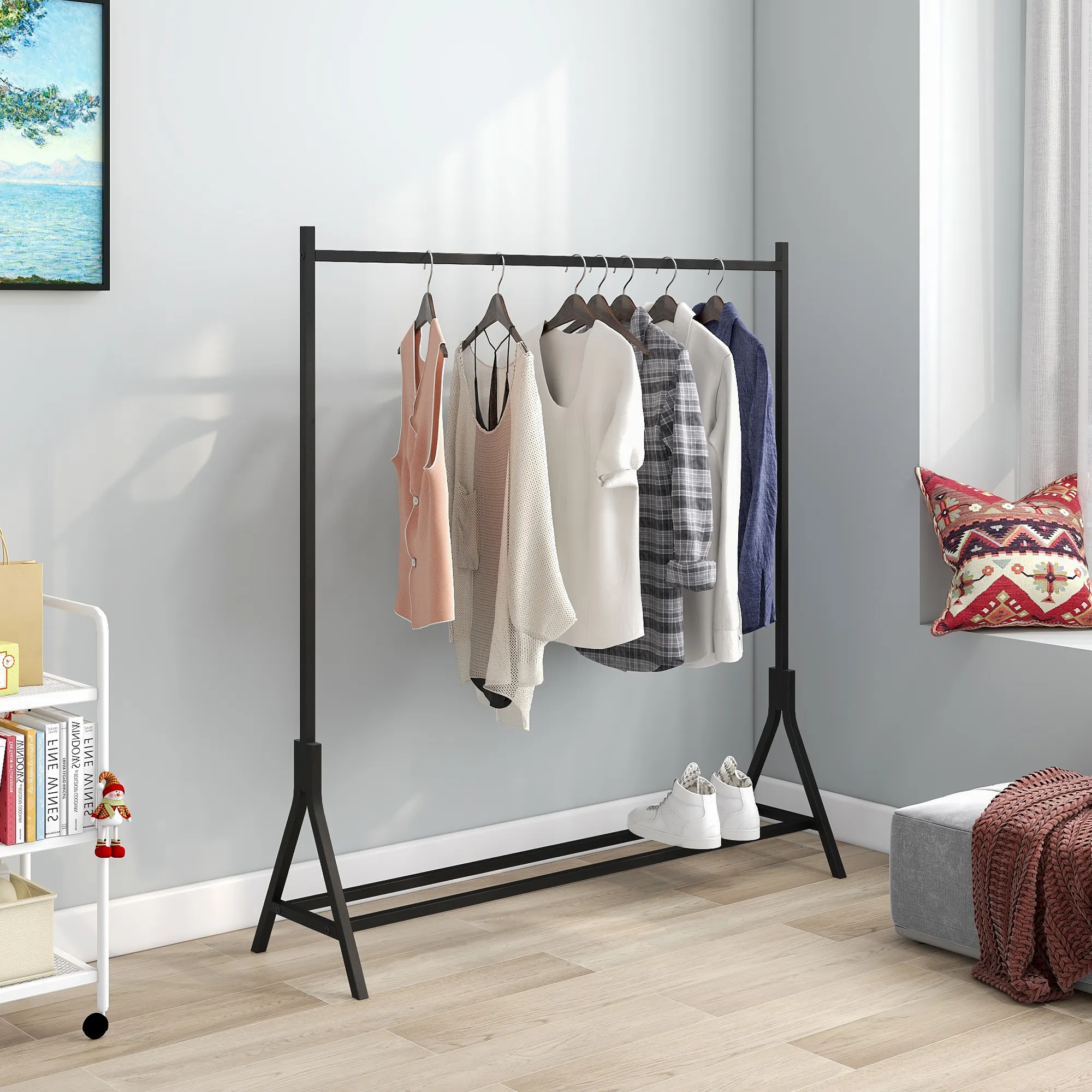 Garment Rack Freestanding Hanger Multi-functional Single pole
