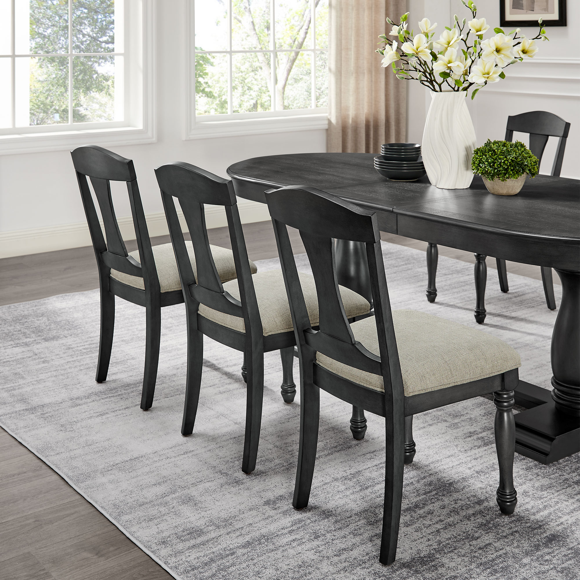 Wooden Frame Upholstered Dining Chairs set of 2,Mid Century Retro Chairs Comfor Kitchen Chairs for Living Room,Restaurant 7