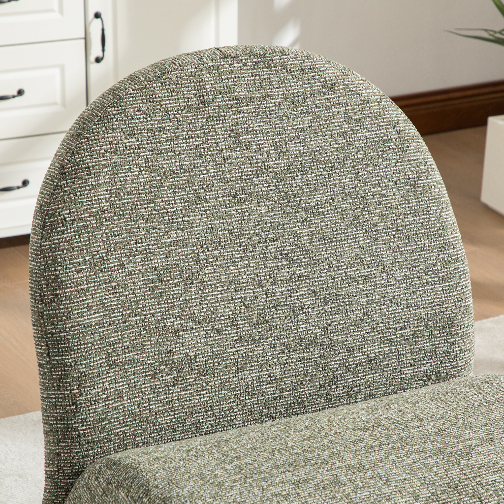 Upholstered Armless Accent Chair with Ottoman, picture 2 of 5