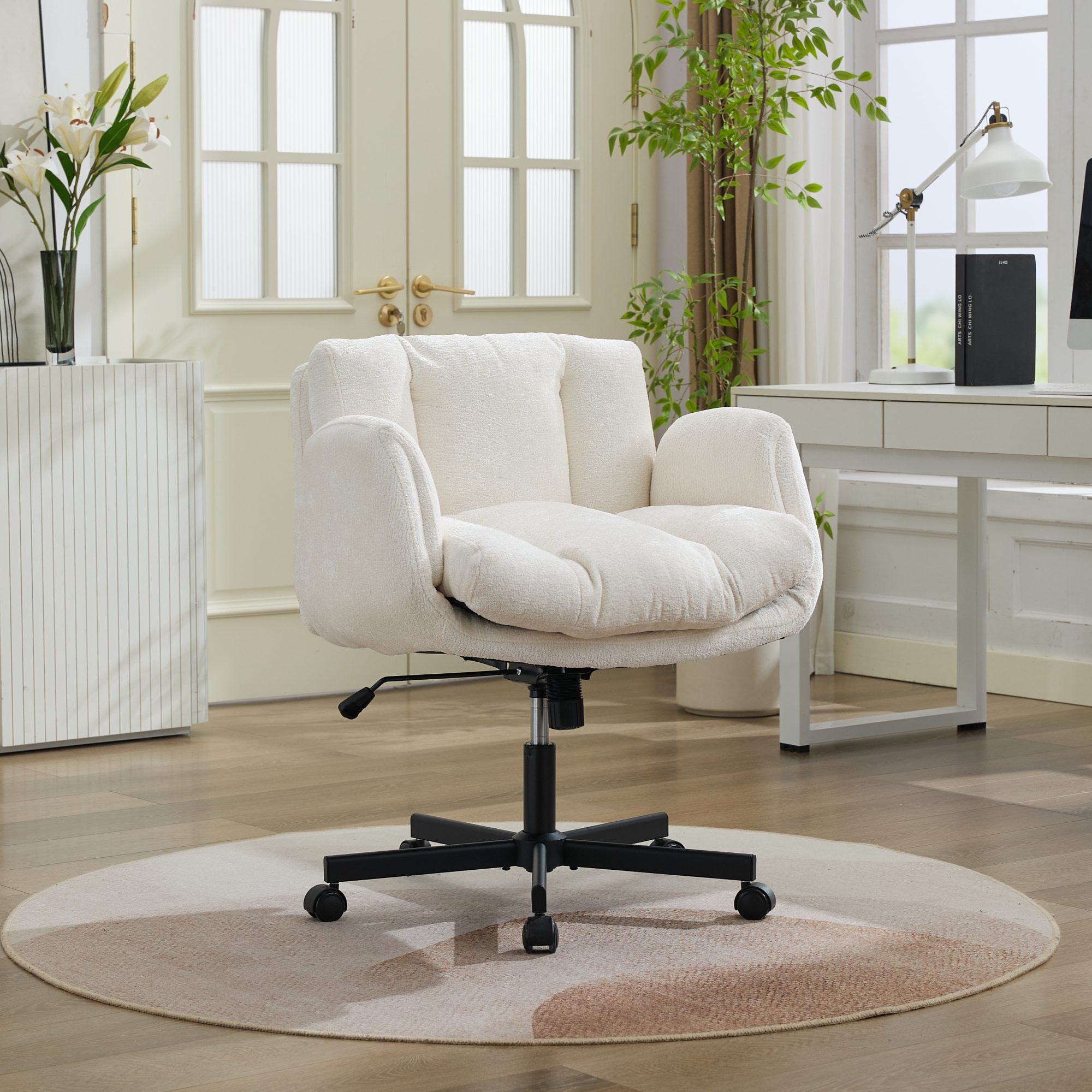 Chenille Swivel Office Chair, picture 2 of 5
