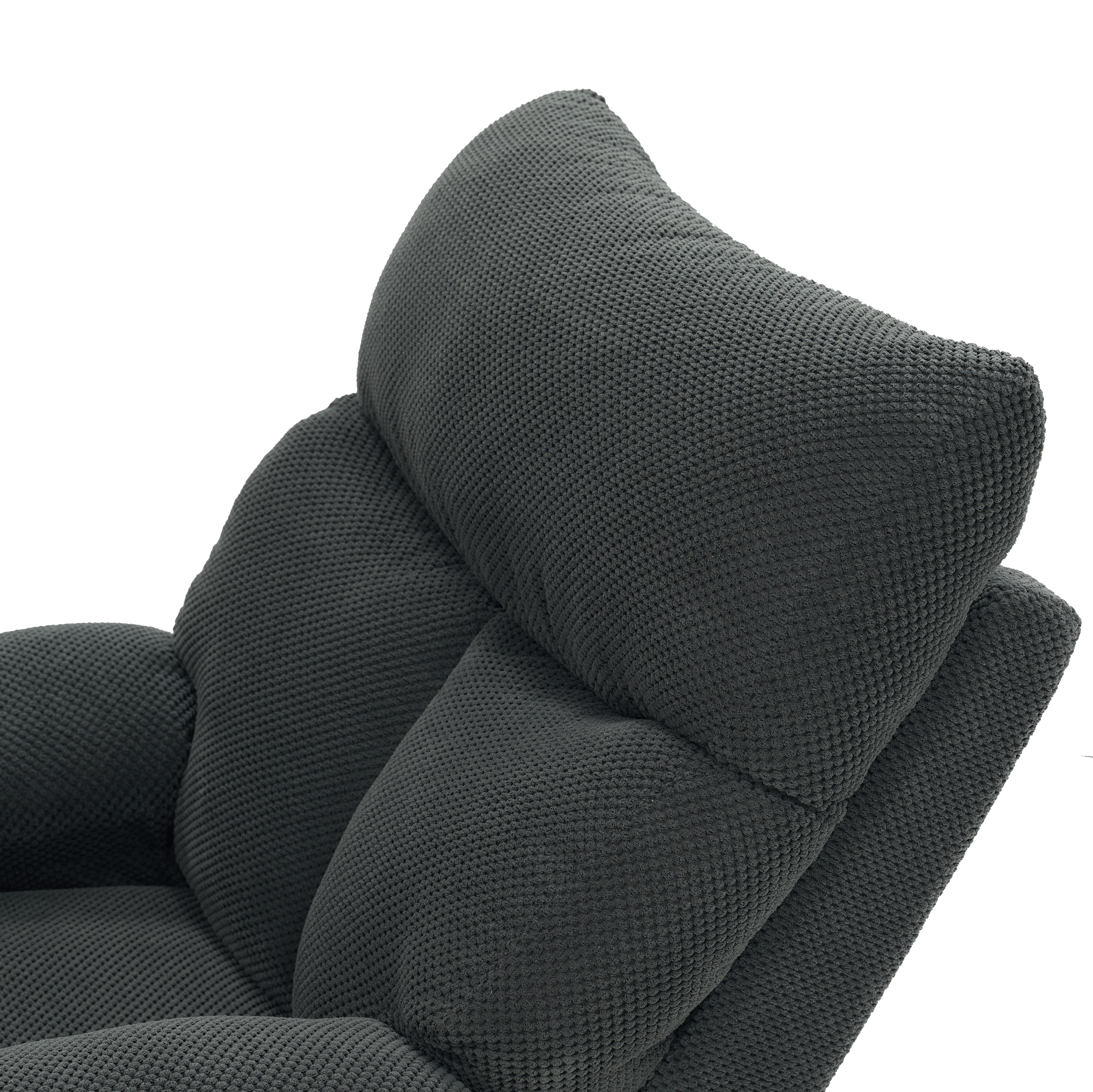 Modern Swivel Rocker Recliner Chair, Manual Overstuffed Glider Armchair with Textured Fabric for Living Room and Nursery — foto 3