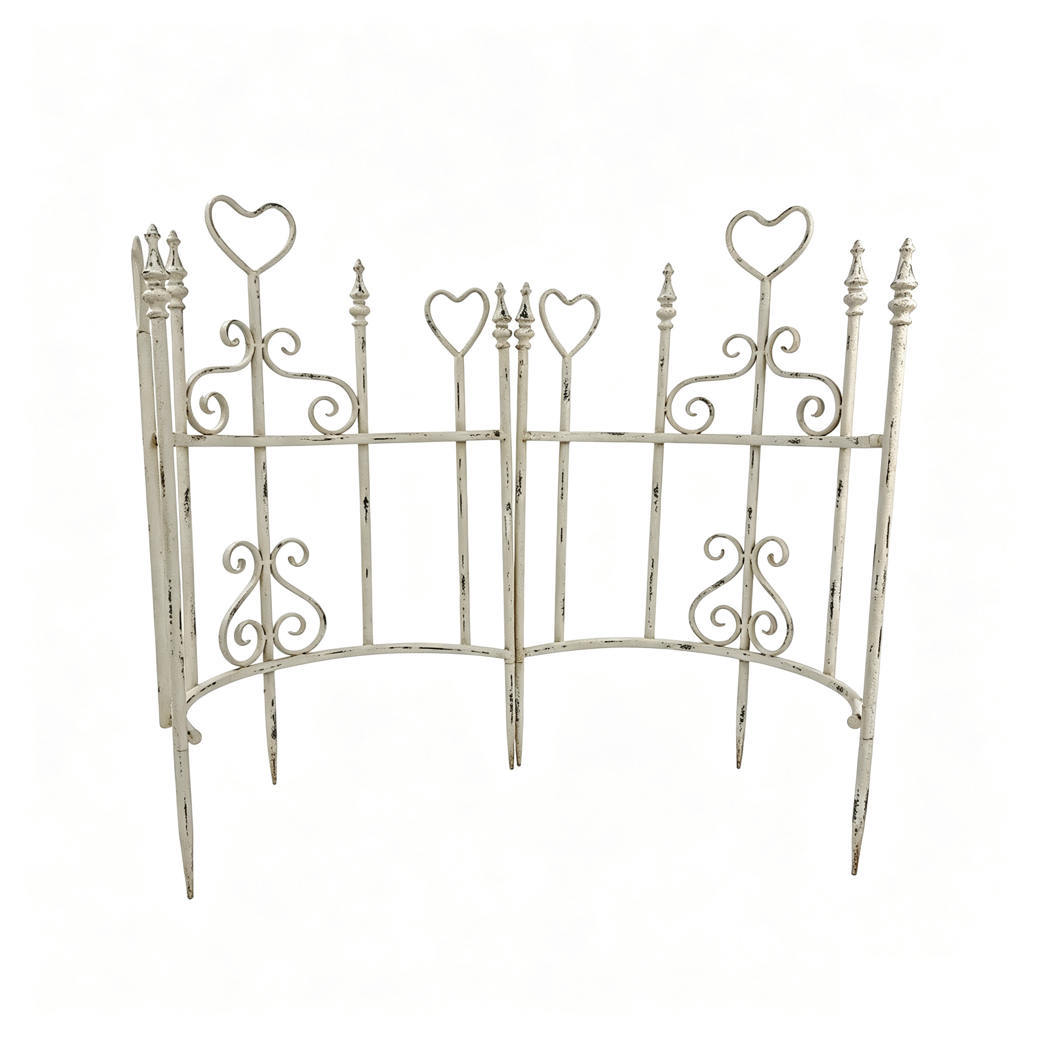 2pcs Iron Garden Fence, Pretty Vintage Green Rustic Style Decorative Fence Pannels, Outdoor Yard Landscape Pathway Border Panels Anti Animal Flowers Plants Barrier Climbing Trellis ,29.25''*17.51'' — foto 3