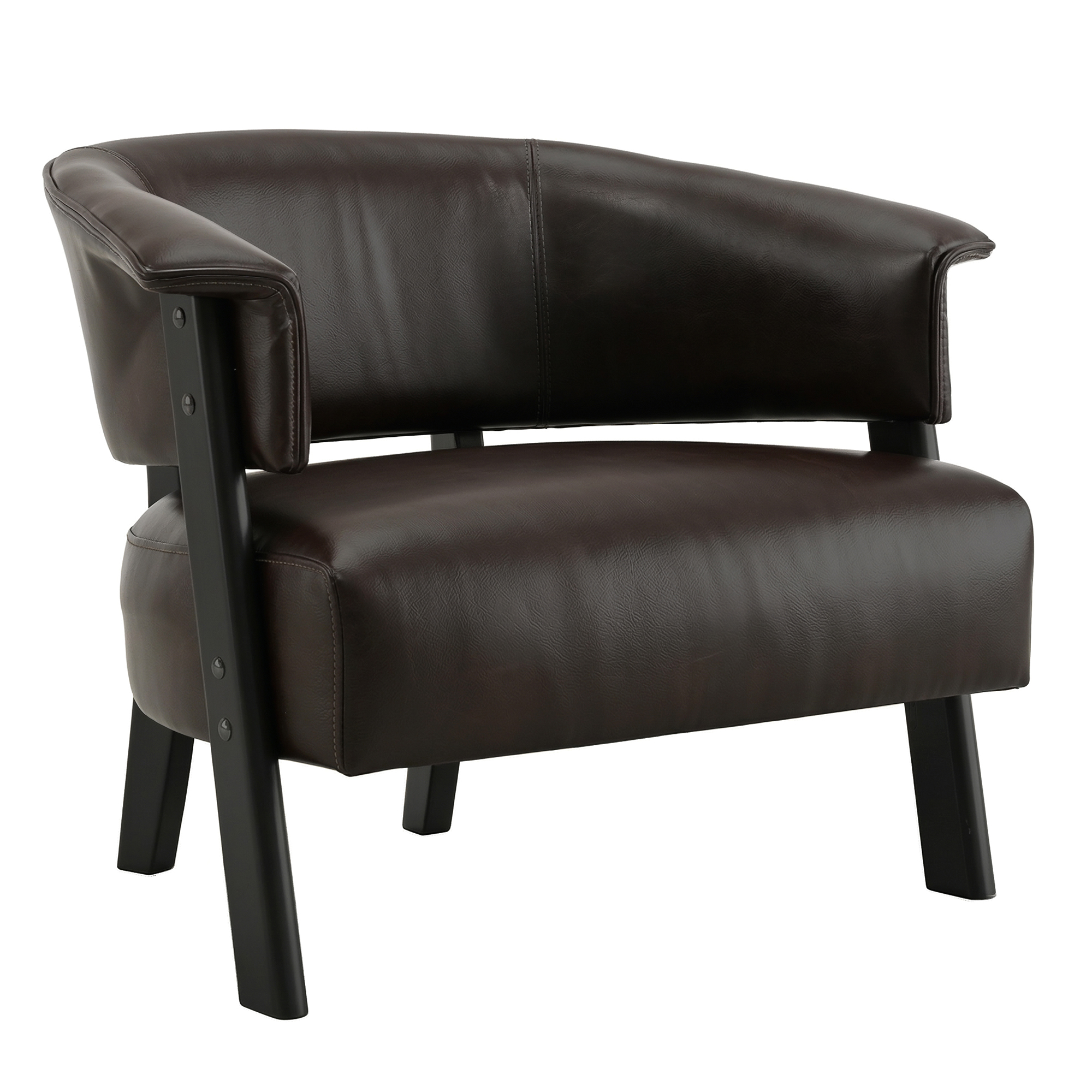 Faux Leather Wingback Accent Chair, picture 2 of 4