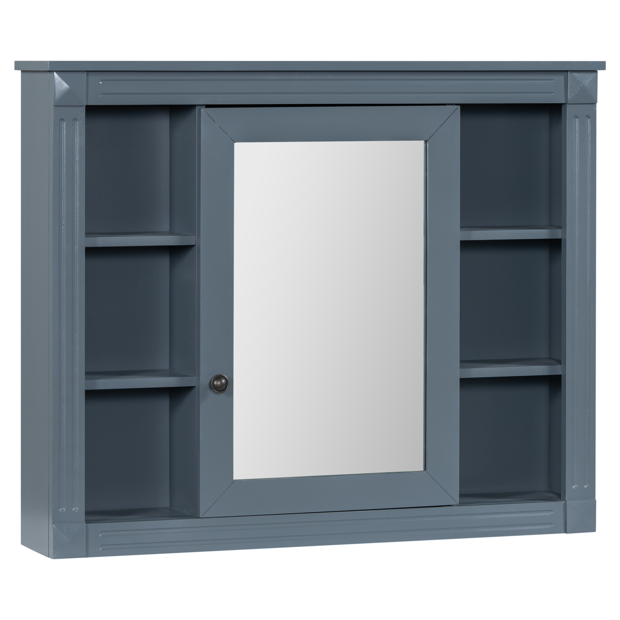 36'' Bathroom Vanity with Top Sink, Royal Blue Mirror Cabinet, Modern Bathroom Storage Cabinet with 2 Soft Closing Doors, Single Sink Bathroom Vanity — foto 7