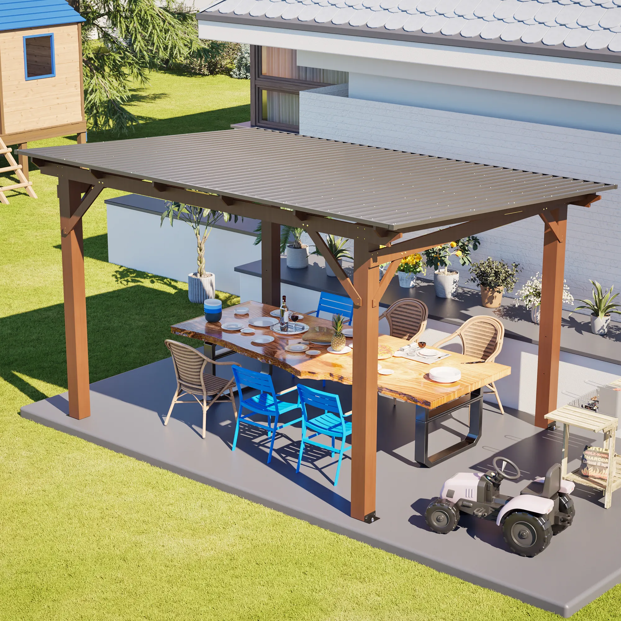 13x10ft Wooden Garden Gazebo
