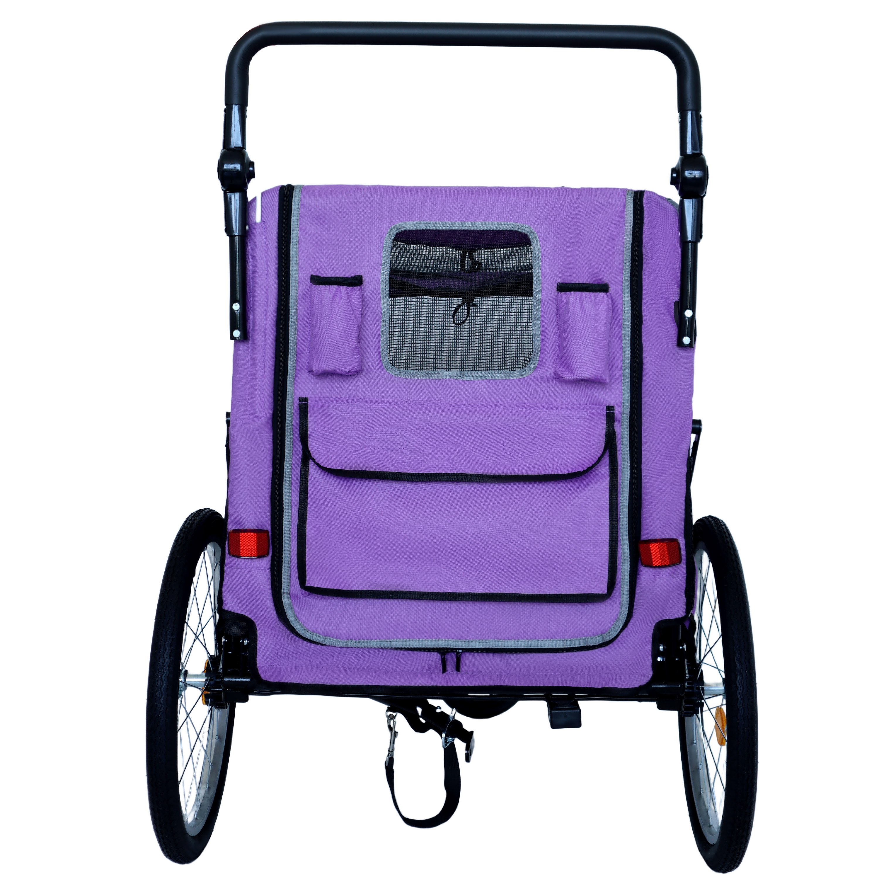 2-in-1 Bike Trailer & Push Cart for Pets - Detachable Bike Hitch & Push Handle Included - Quick Release Wheel, Internal Leash, Dual Cup Pockets and Underneath Storage Bag,  Holds Pets Up to 100 lbs — foto 14