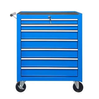 Rolling Tool Chest with 7-Drawer Tool Box with Wheels Multifunctional Tool Cart Mechanic Tool Storage Cabinet for Garage, Warehouse, Workshop, Repair Shop -BLUE