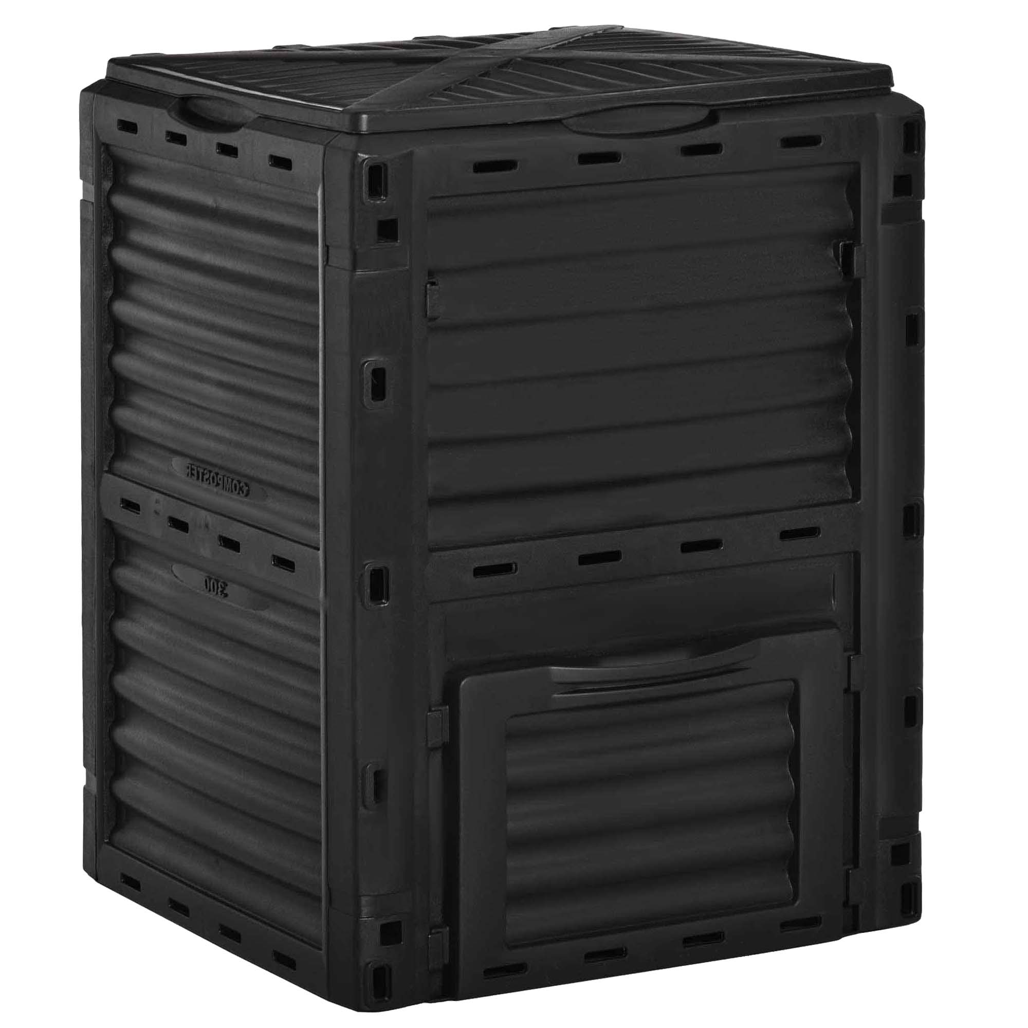 Outsunny Garden Compost Bin 80 Gallon Outdoor Large Capacity Composter Fast Create Fertile Soil Aerating Box, Easy Assembly, Black — foto 6