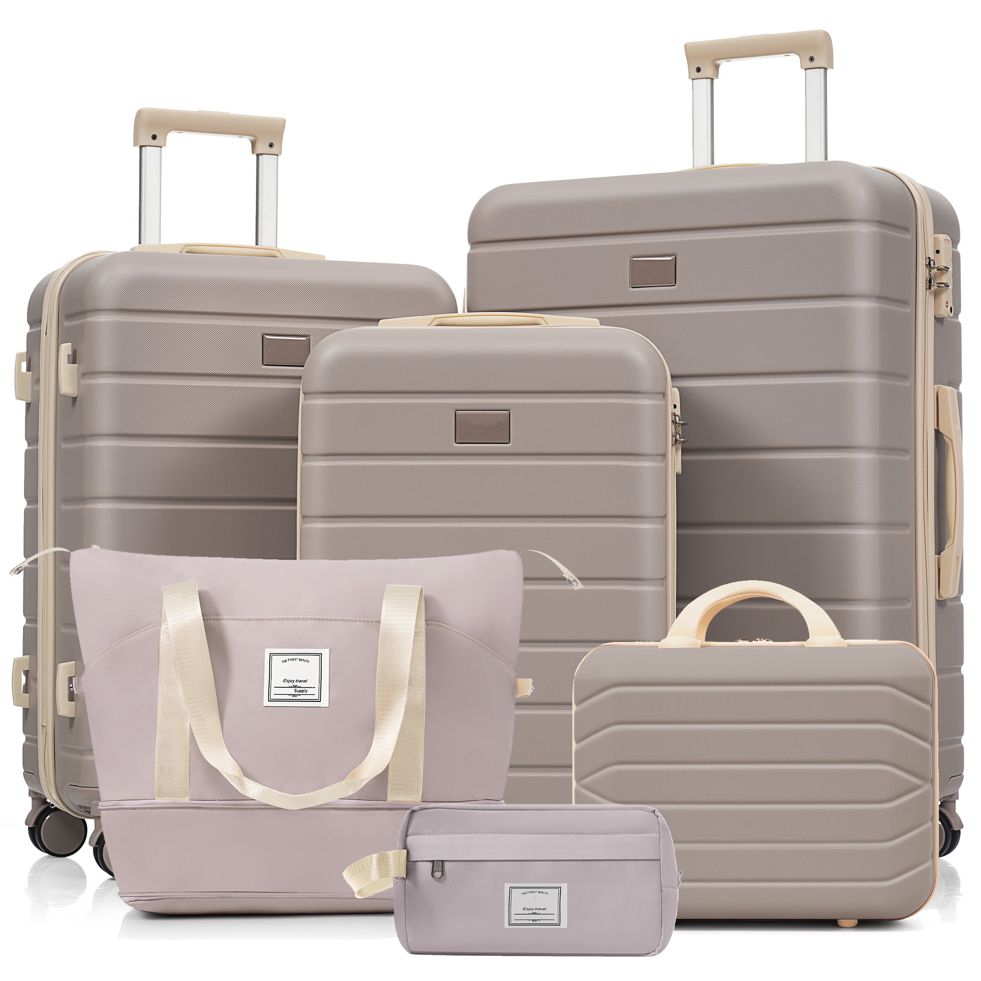 Travelpro Max 6-Piece Hardside Luggage Set with TSA Lock, 14/20/24/28 Inch Spinner Suitcase Set with Expandable Travel Duffel Bag & Waterproof Toiletry Kit, Adjustable Handle (
rosybrown) — foto 6