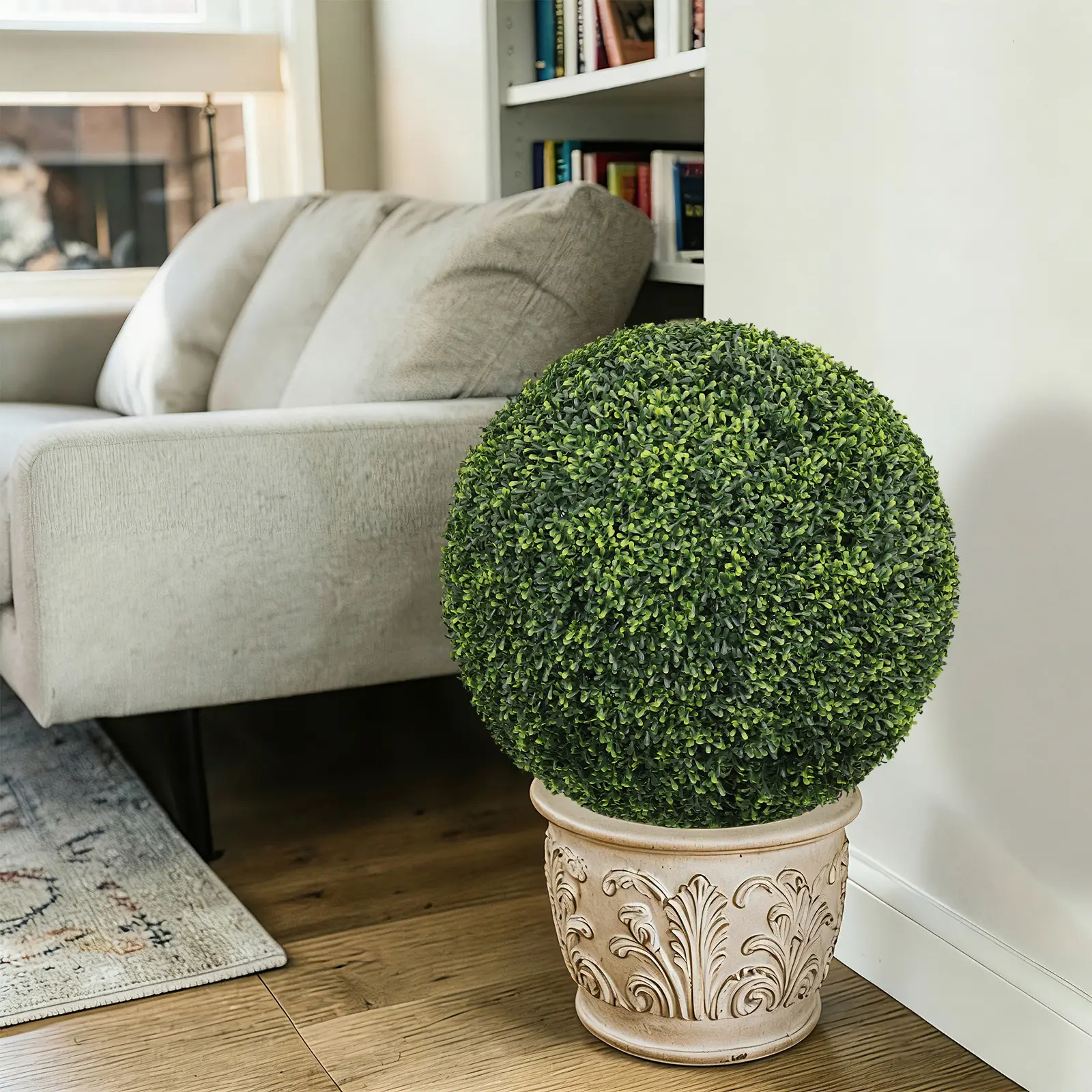 22.4IN Topiary Balls Artificial Outdoor Faux Boxwood