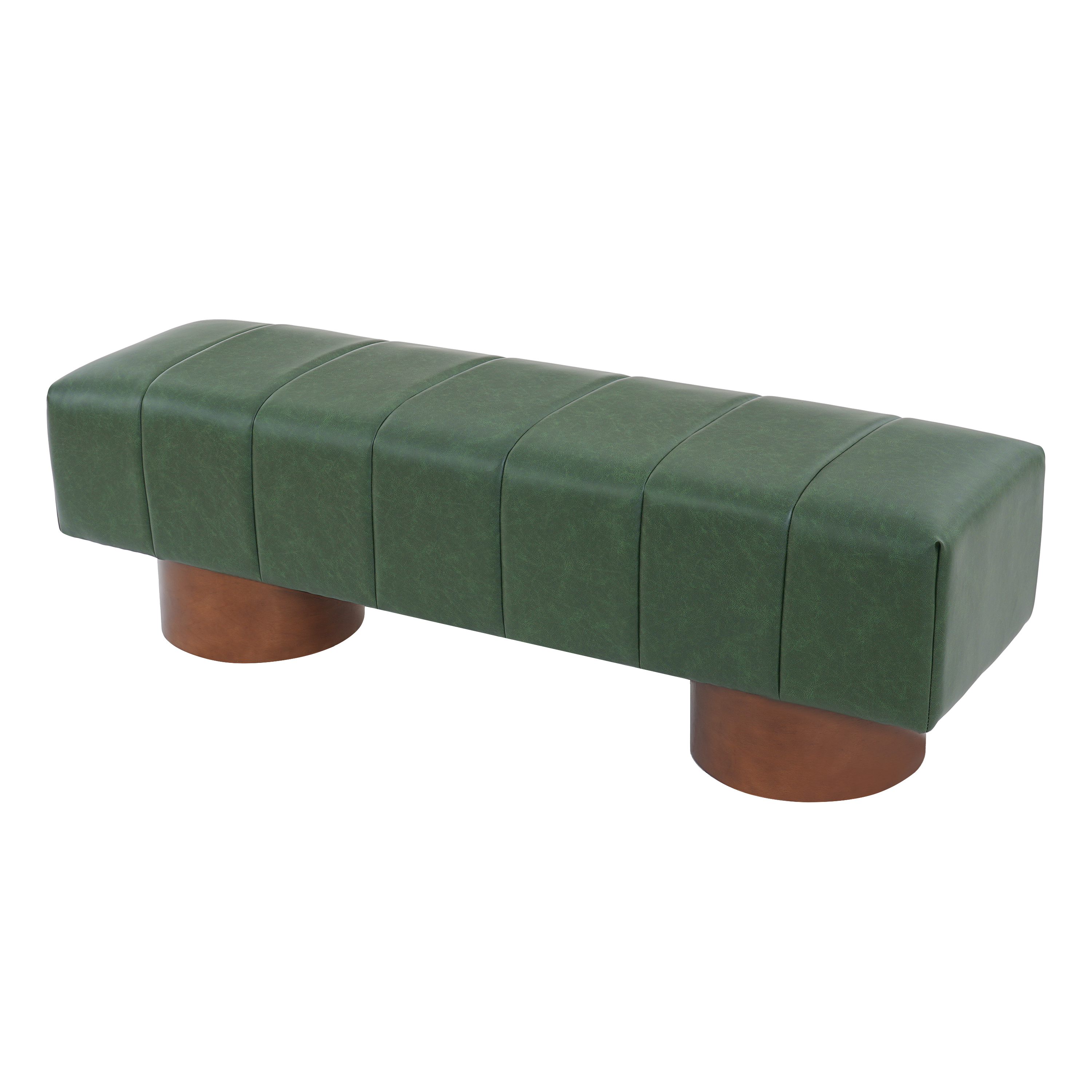 Green PU Upholstered Dining Bench, picture 1 of 5