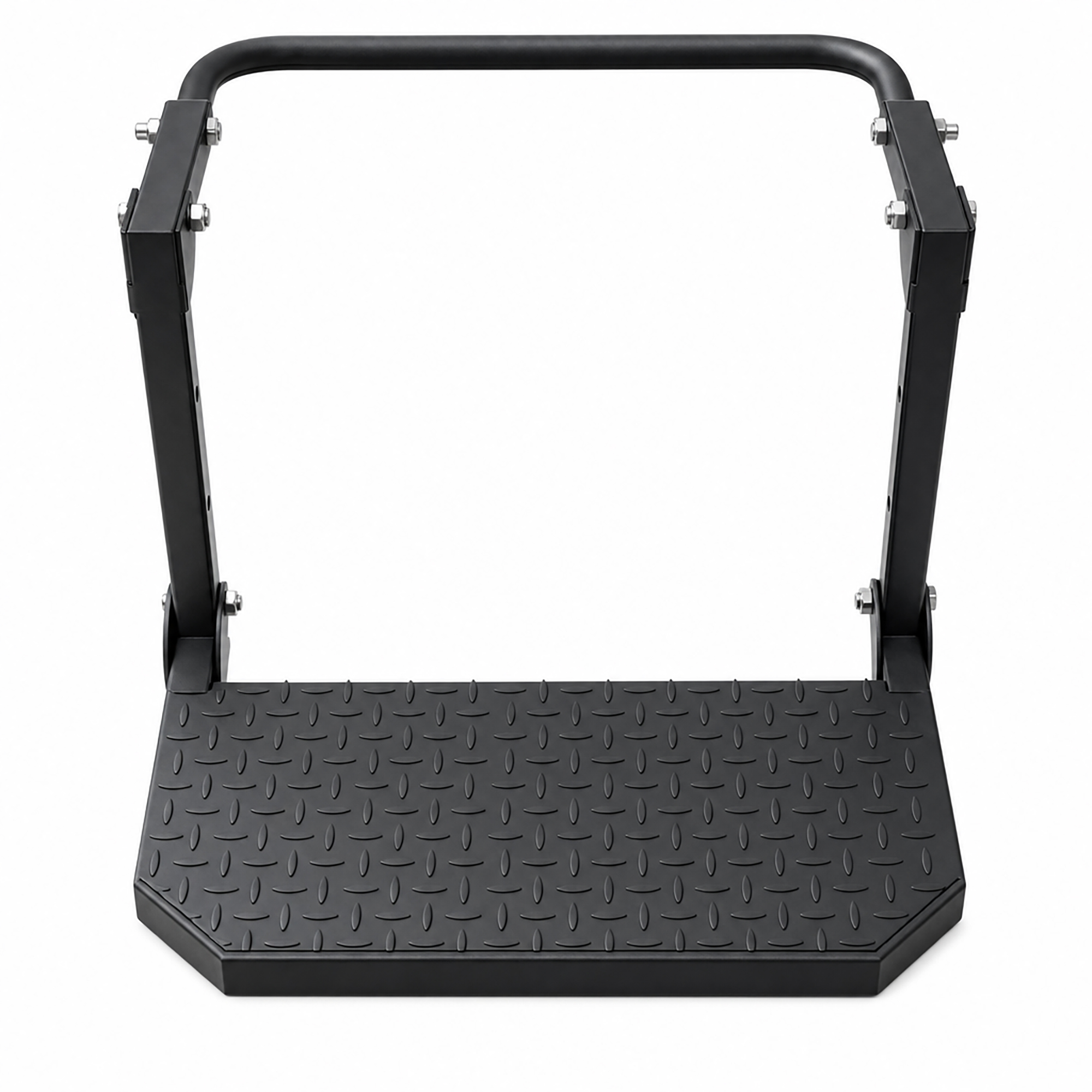 Universal Folding Tire Mounted Step Heavy Duty Adjustable Foldable Side Step for Truck SUV and RV Fit Most 10.2inch - 14.4inchTires Anti-Slip Raised Texture 300Lbs Load Bearing Black