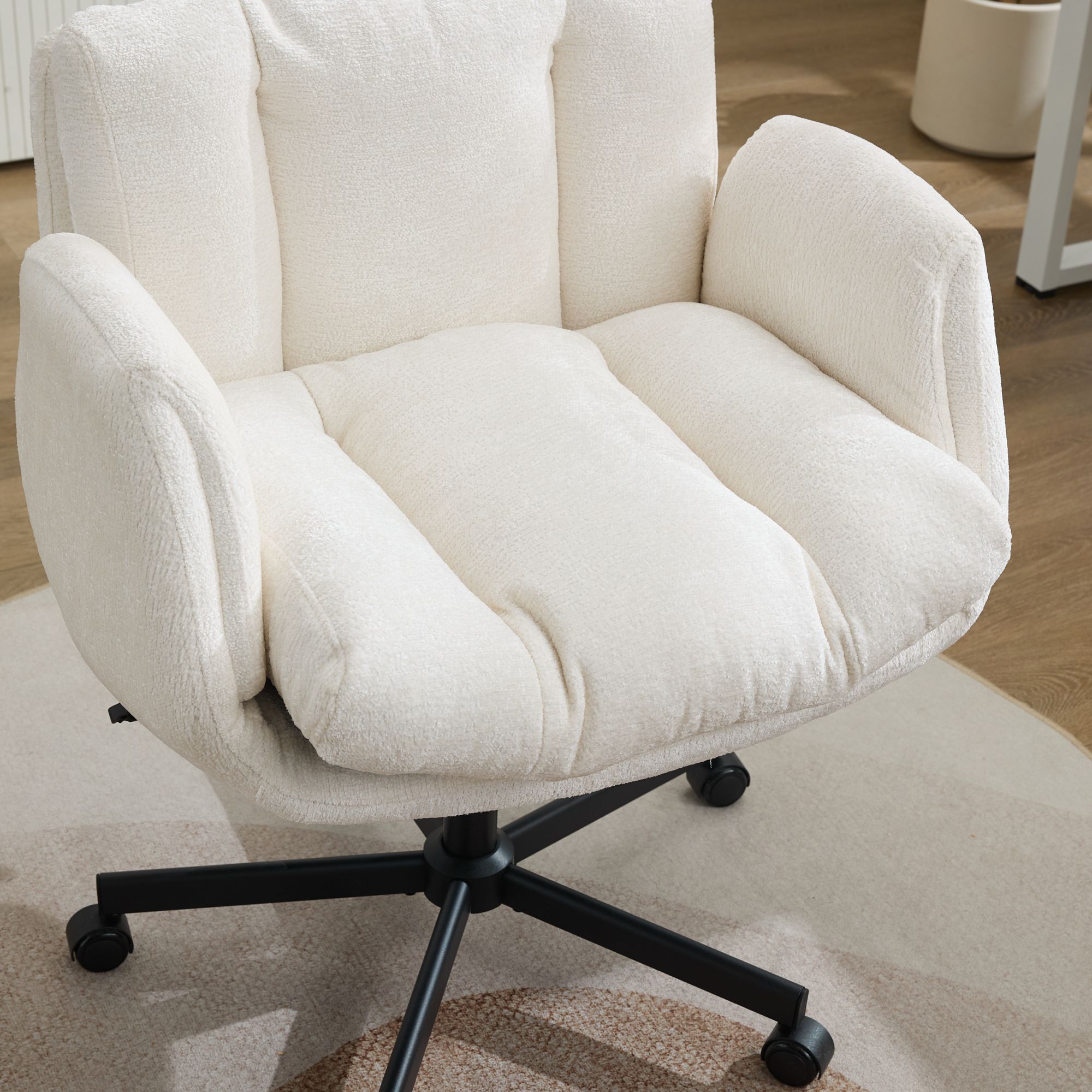 Chenille Swivel Office Chair, picture 4 of 5