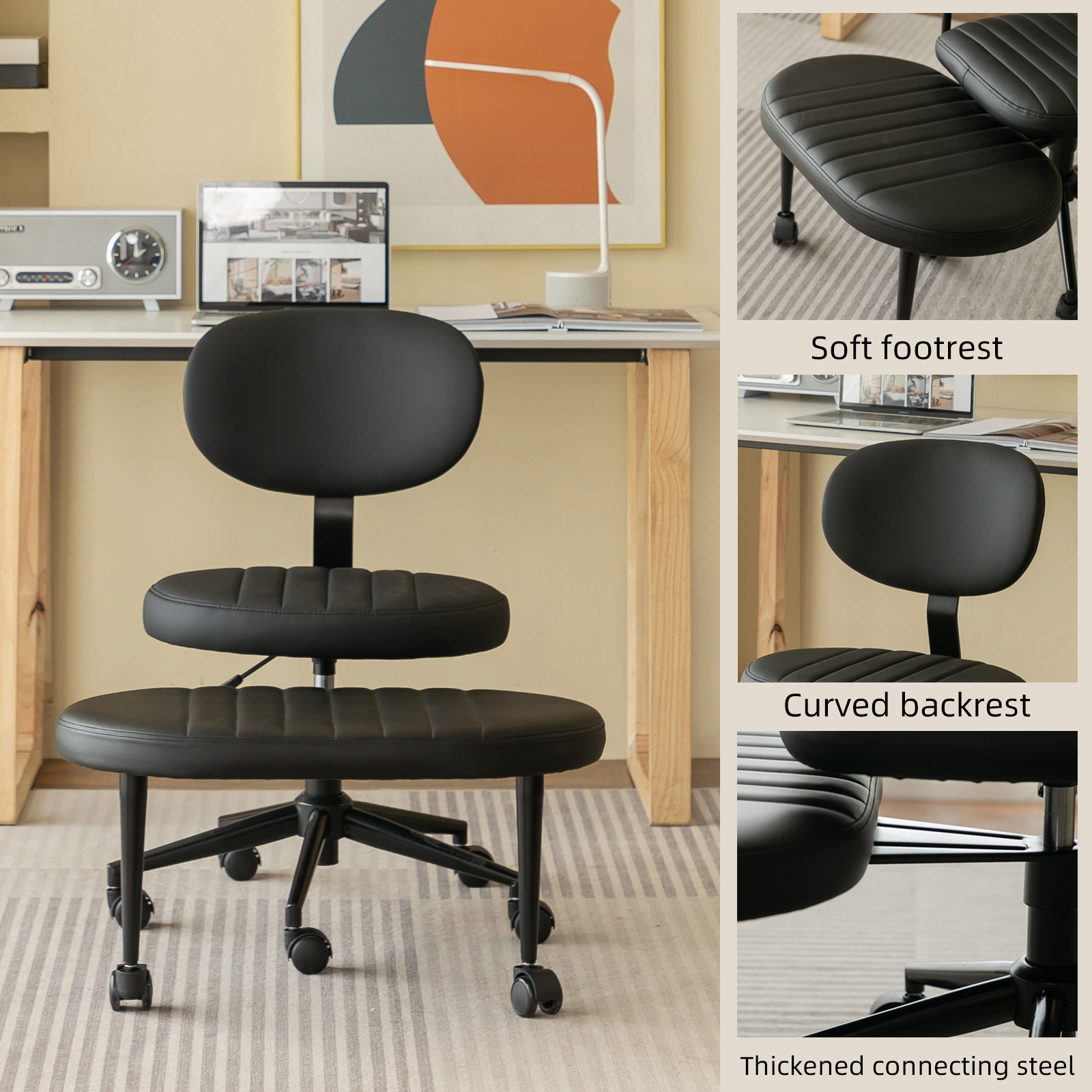 Ergonomic Cross Legged Office Chair, picture 3 of 4