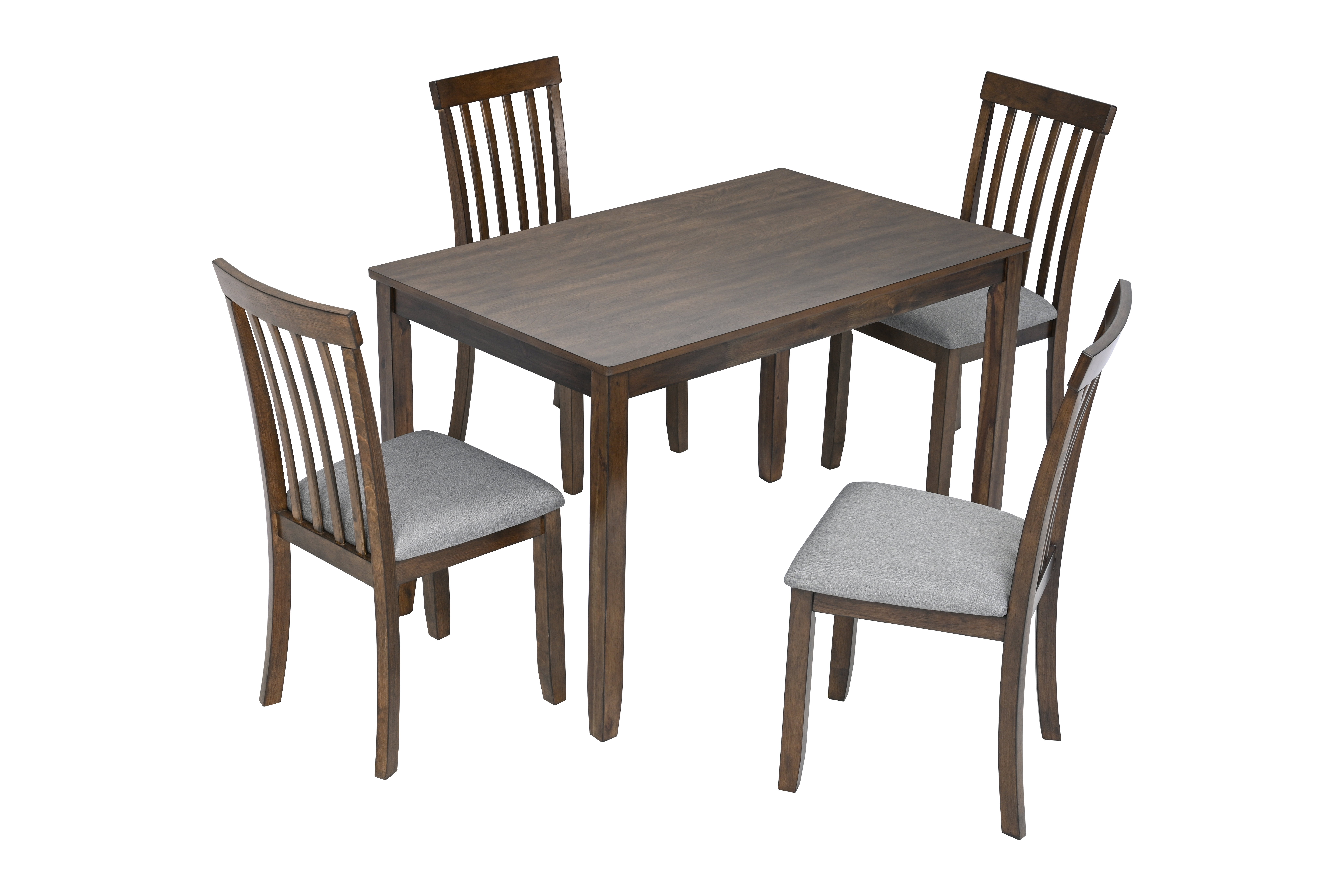 Wooden Dining Rectangular Table, Kitchen Table for Small Space, 4 Person Dining Table, Walnut ONLY THE TABLE 6